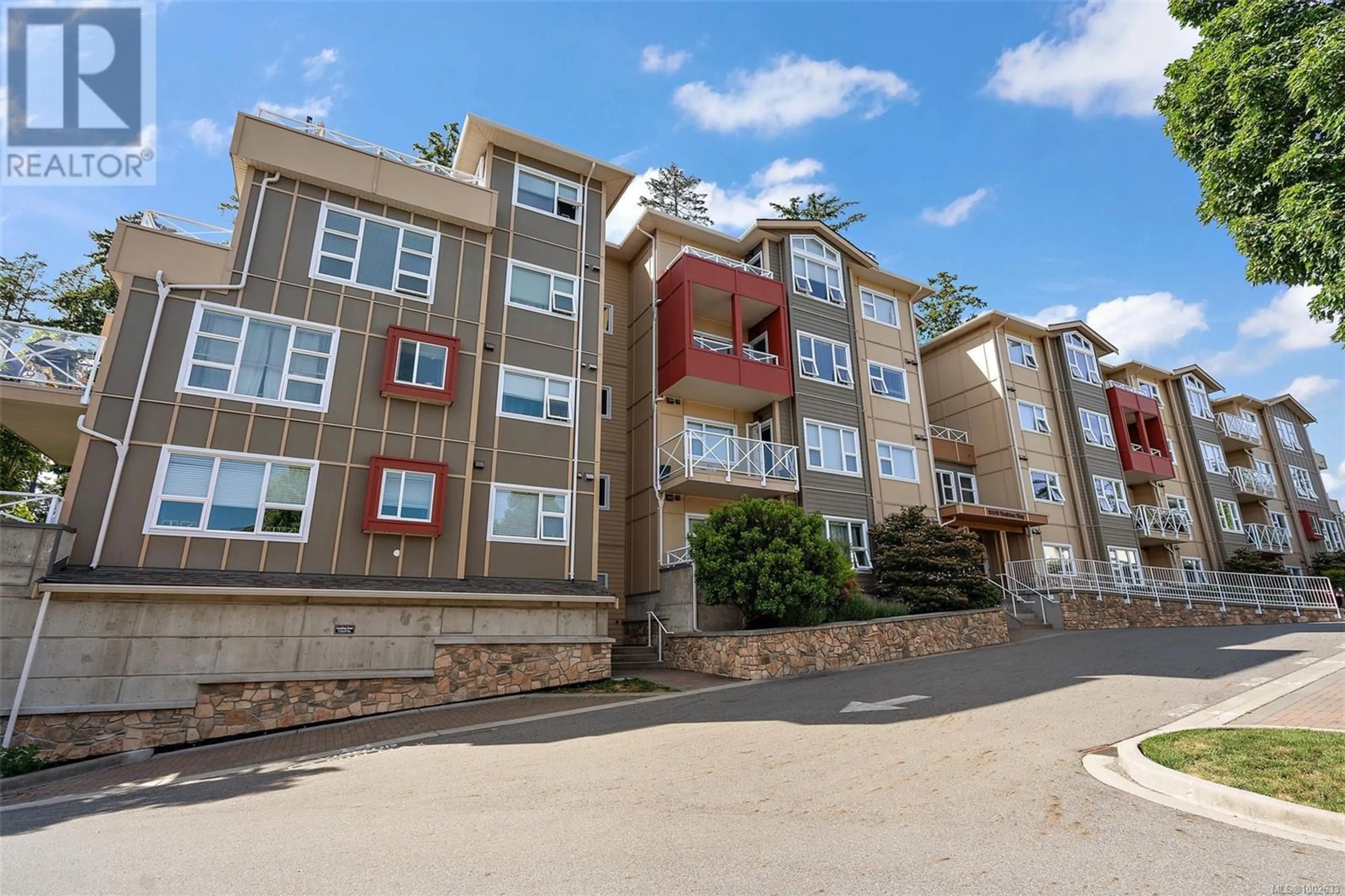 A pic from outside/outdoor area/front of a property/back of a property/a pic from drone, unknown for 205 - 1900 WATKISS WAY, View Royal British Columbia V9B0S8