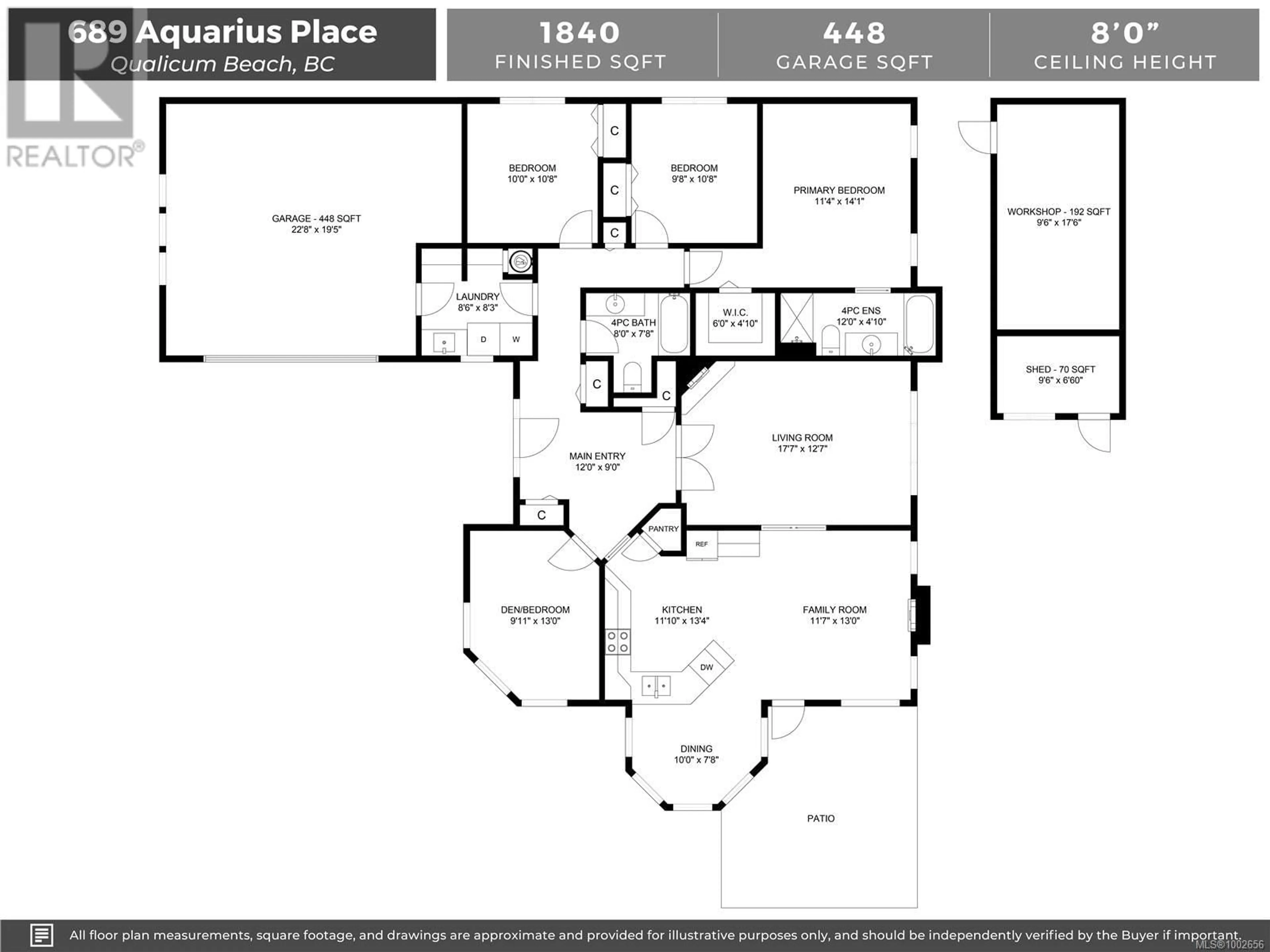 Floor plan for 689 AQUARIUS PLACE, Qualicum Beach British Columbia V9K2P3