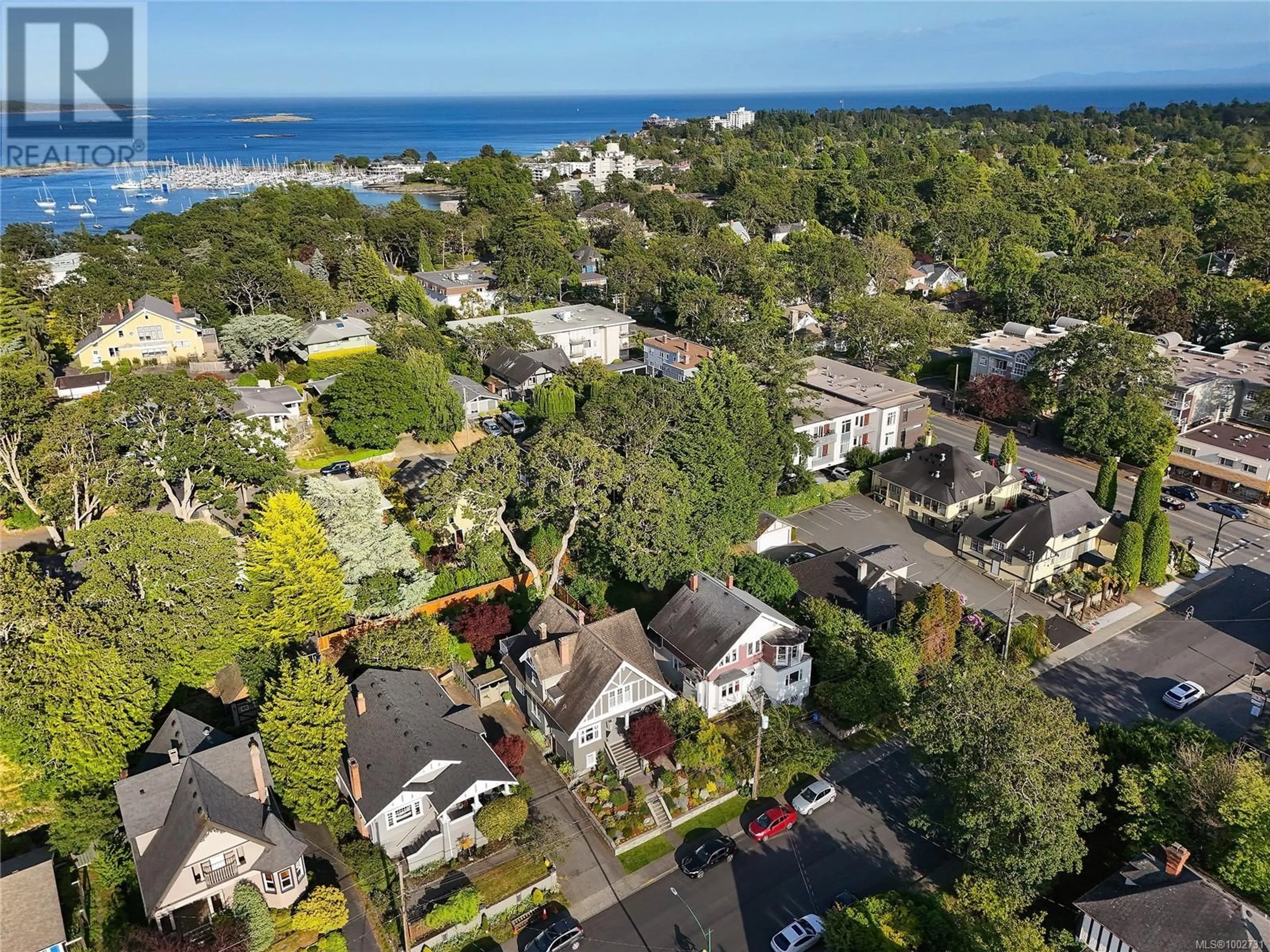 A pic from outside/outdoor area/front of a property/back of a property/a pic from drone, water/lake/river/ocean view for 1539 MONTEREY AVENUE, Oak Bay British Columbia V8R5V3