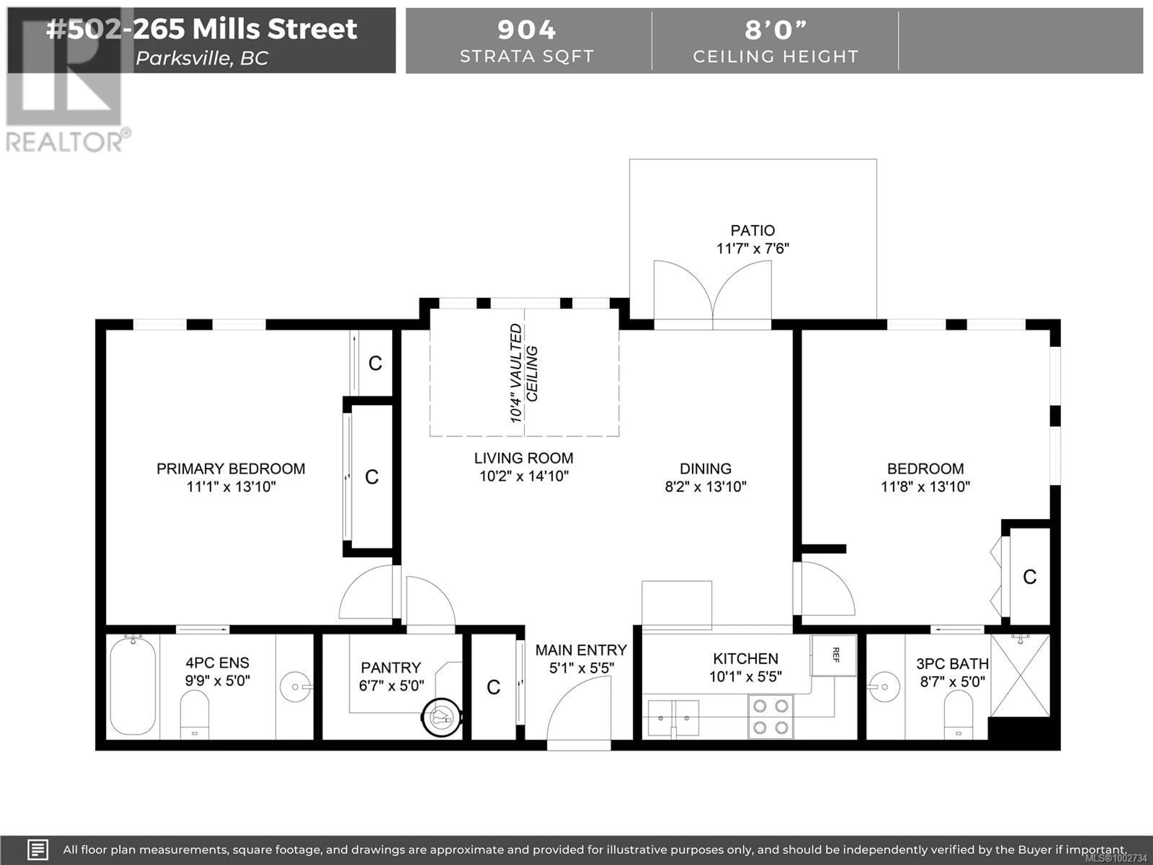Floor plan for 502 - 265 MILLS STREET, Parksville British Columbia V9P2N5