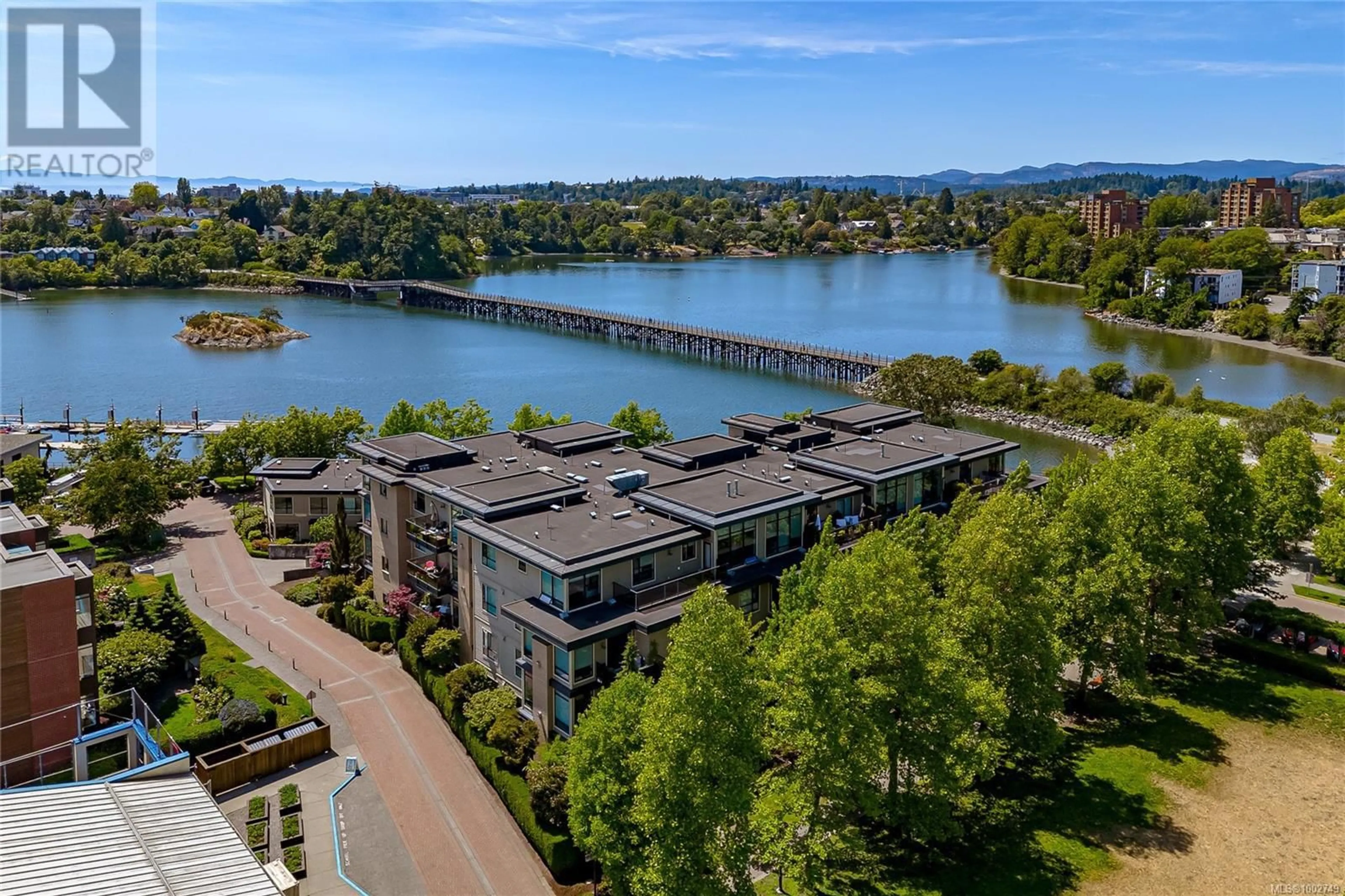 A pic from outside/outdoor area/front of a property/back of a property/a pic from drone, water/lake/river/ocean view for 109 - 330 WATERFRONT CRESCENT, Victoria British Columbia V8T5K3