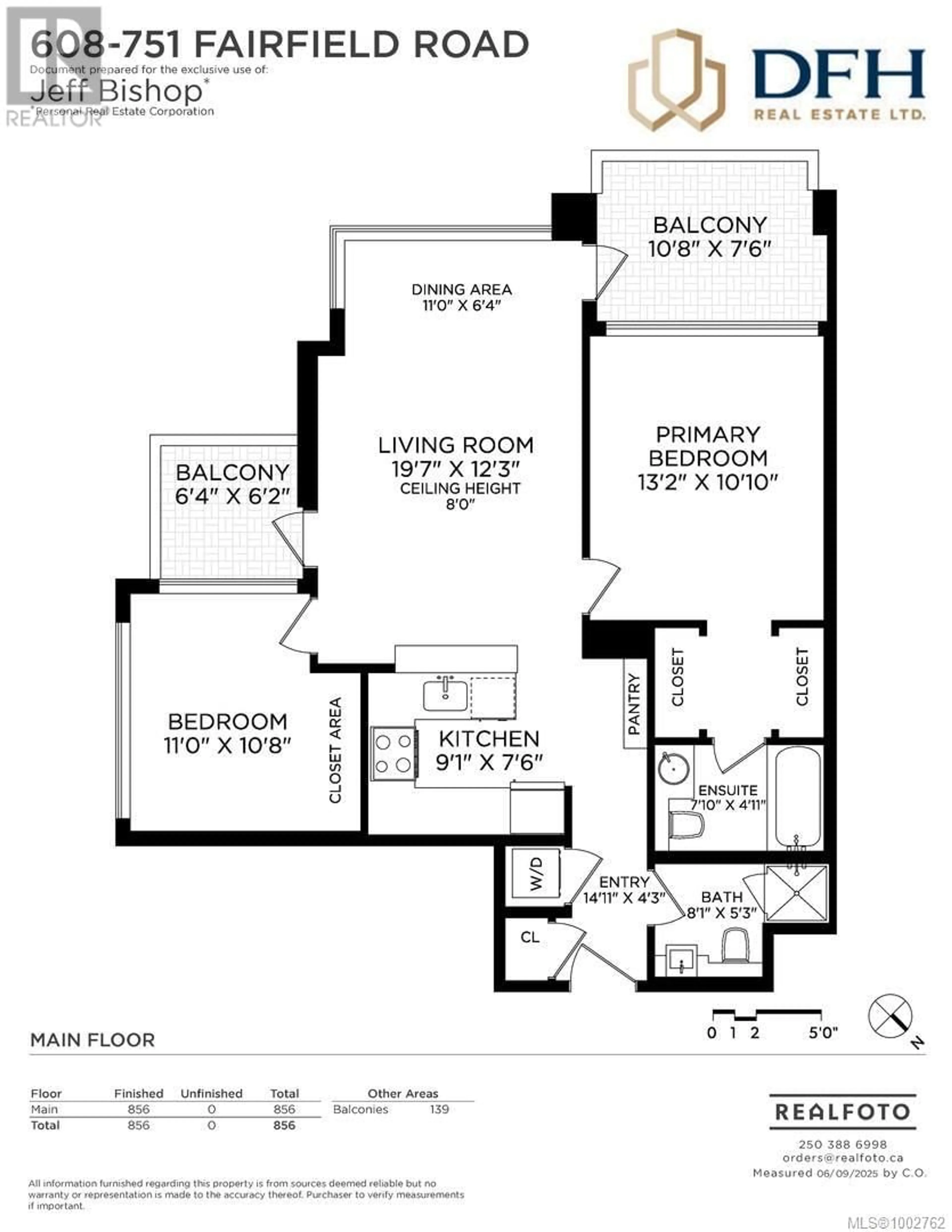 Floor plan for 608 - 751 FAIRFIELD ROAD, Victoria British Columbia V8W4A4