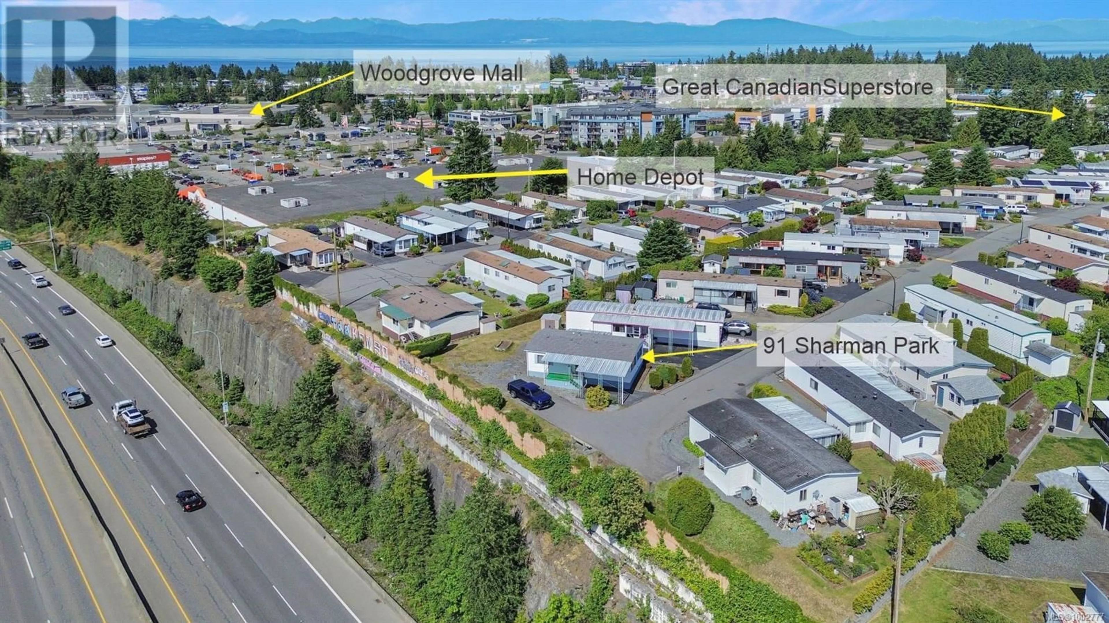 A pic from outside/outdoor area/front of a property/back of a property/a pic from drone, mountain view for 91 - 6325 METRAL DRIVE, Nanaimo British Columbia V9T6P9
