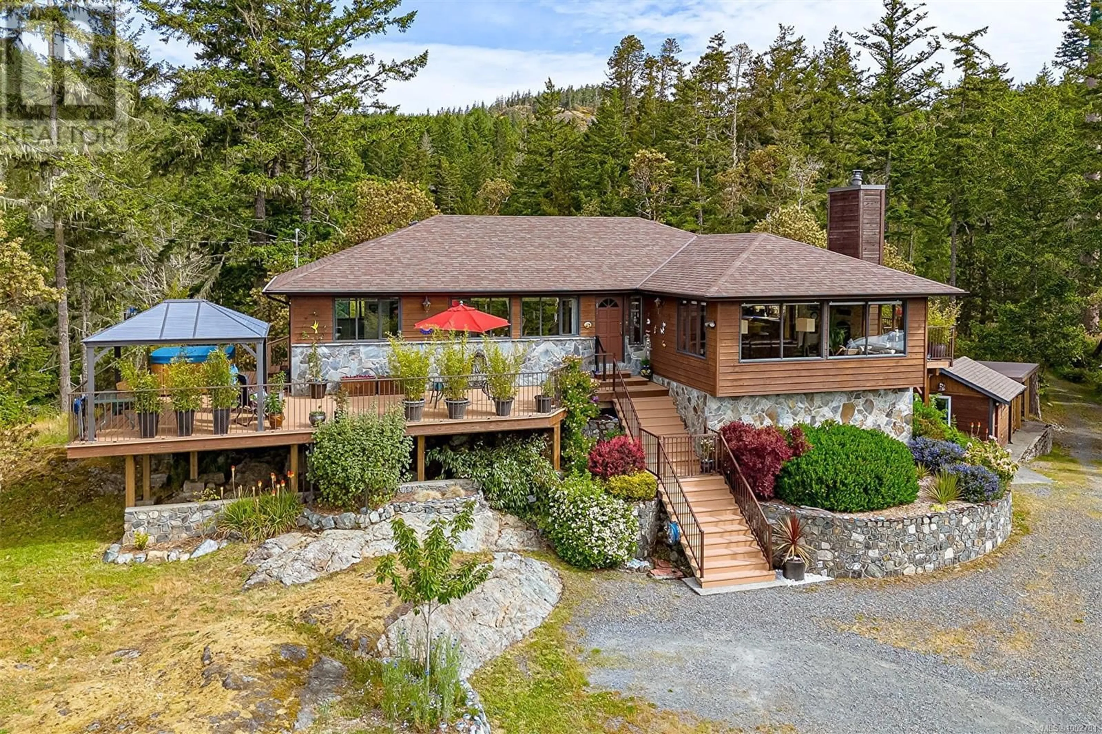 A pic from outside/outdoor area/front of a property/back of a property/a pic from drone, water/lake/river/ocean view for 5154 SOOKE ROAD, Sooke British Columbia V9Z0E3