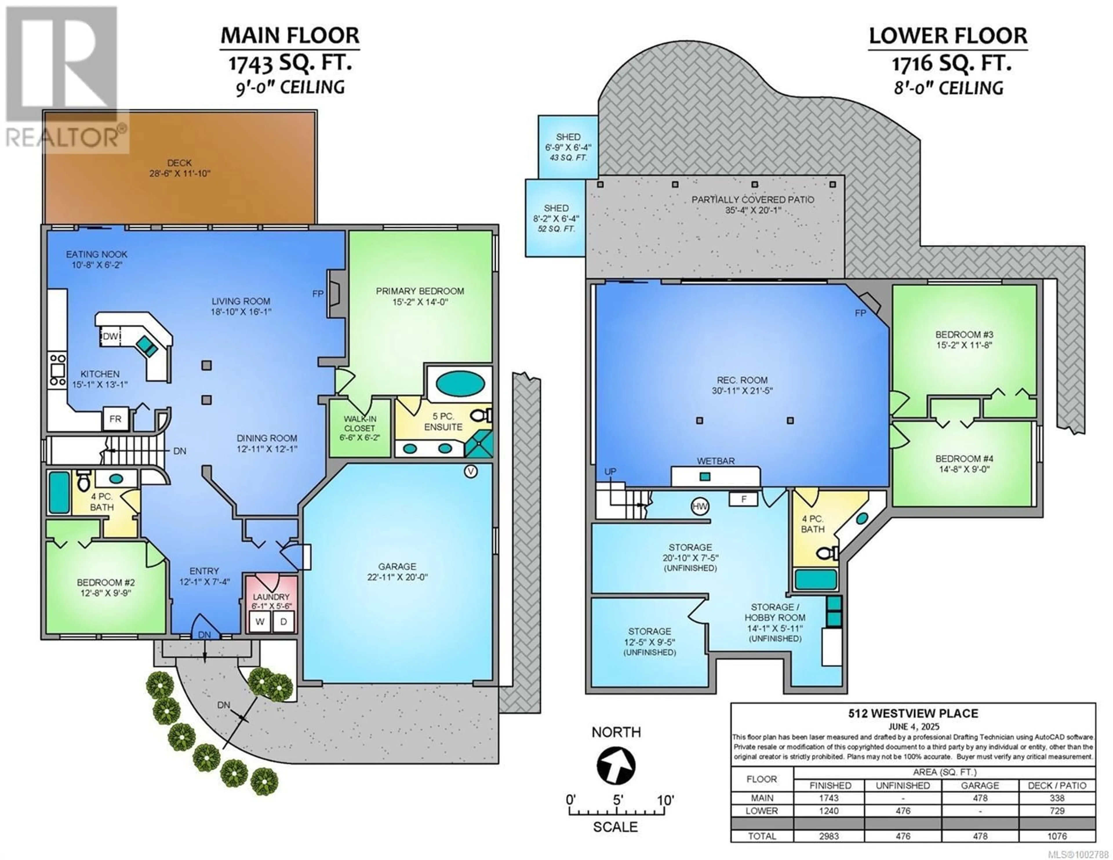 Floor plan for 512 WESTVIEW PLACE, Nanaimo British Columbia V9V1B3