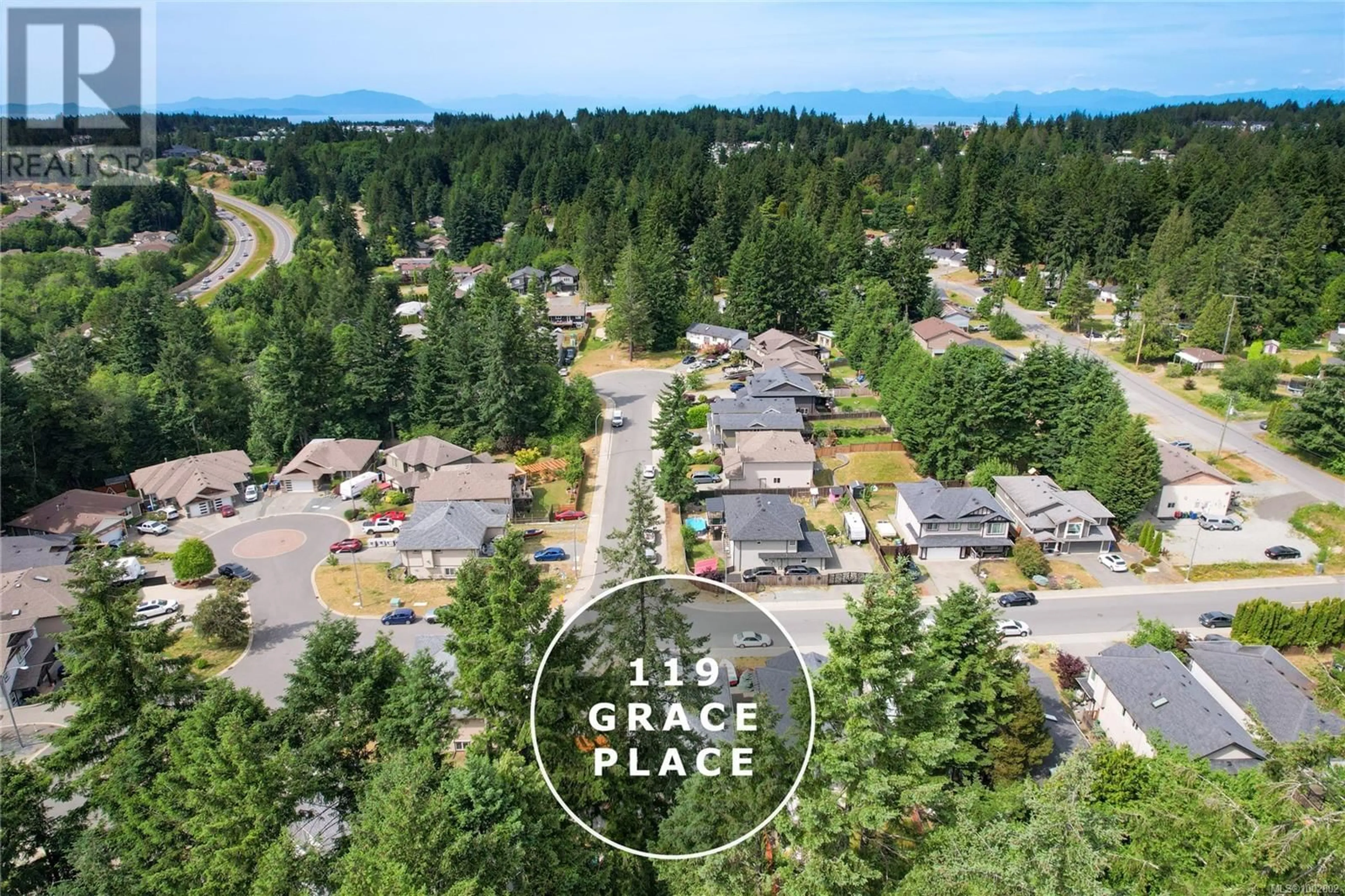 A pic from outside/outdoor area/front of a property/back of a property/a pic from drone, water/lake/river/ocean view for 119 GRACE PLACE, Nanaimo British Columbia V9T0G1