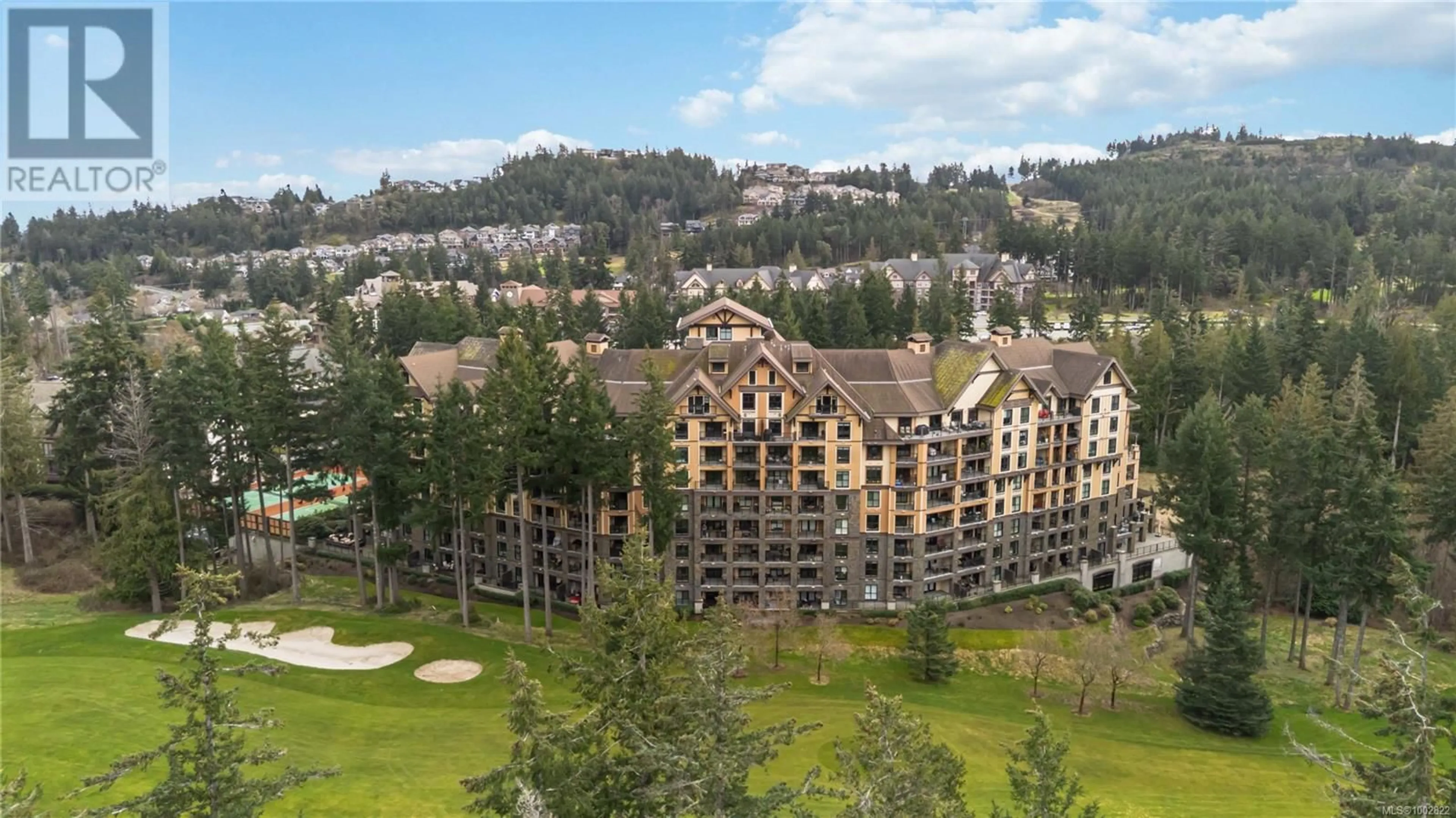 A pic from outside/outdoor area/front of a property/back of a property/a pic from drone, mountain view for 419 - 1400 LYNBURNE PLACE, Langford British Columbia V9B0A4