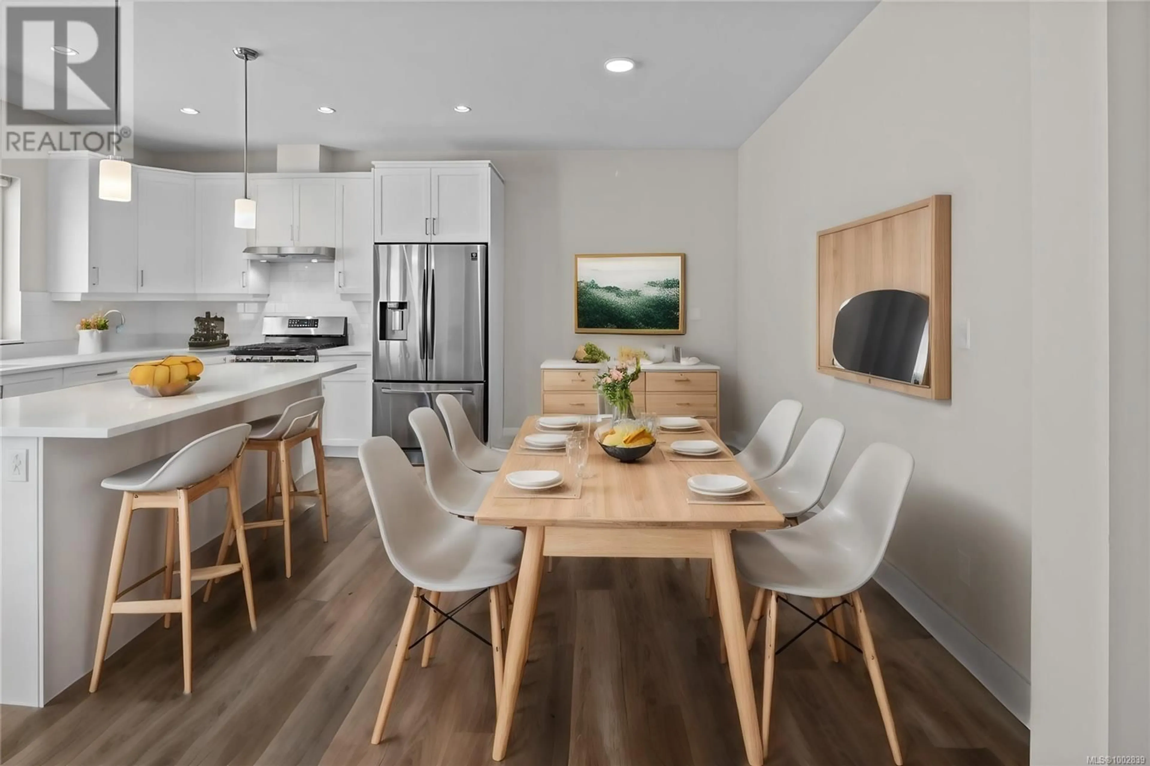 Open concept kitchen, wood/laminate floor for 326 LONE OAK PLACE, Langford British Columbia V9B0X3