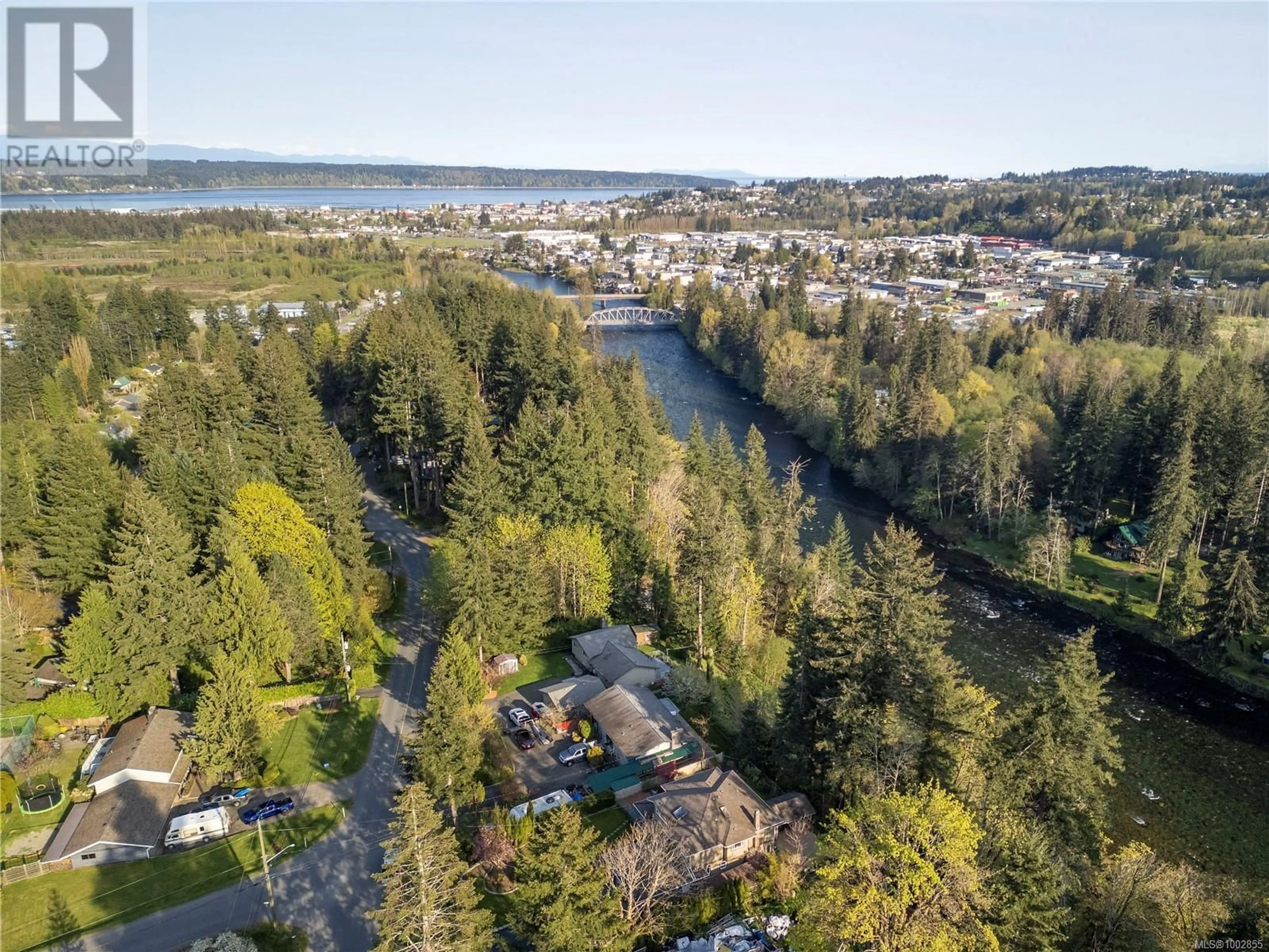A pic from outside/outdoor area/front of a property/back of a property/a pic from drone, water/lake/river/ocean view for 2371 STEELHEAD ROAD, Campbell River British Columbia V9W4P4