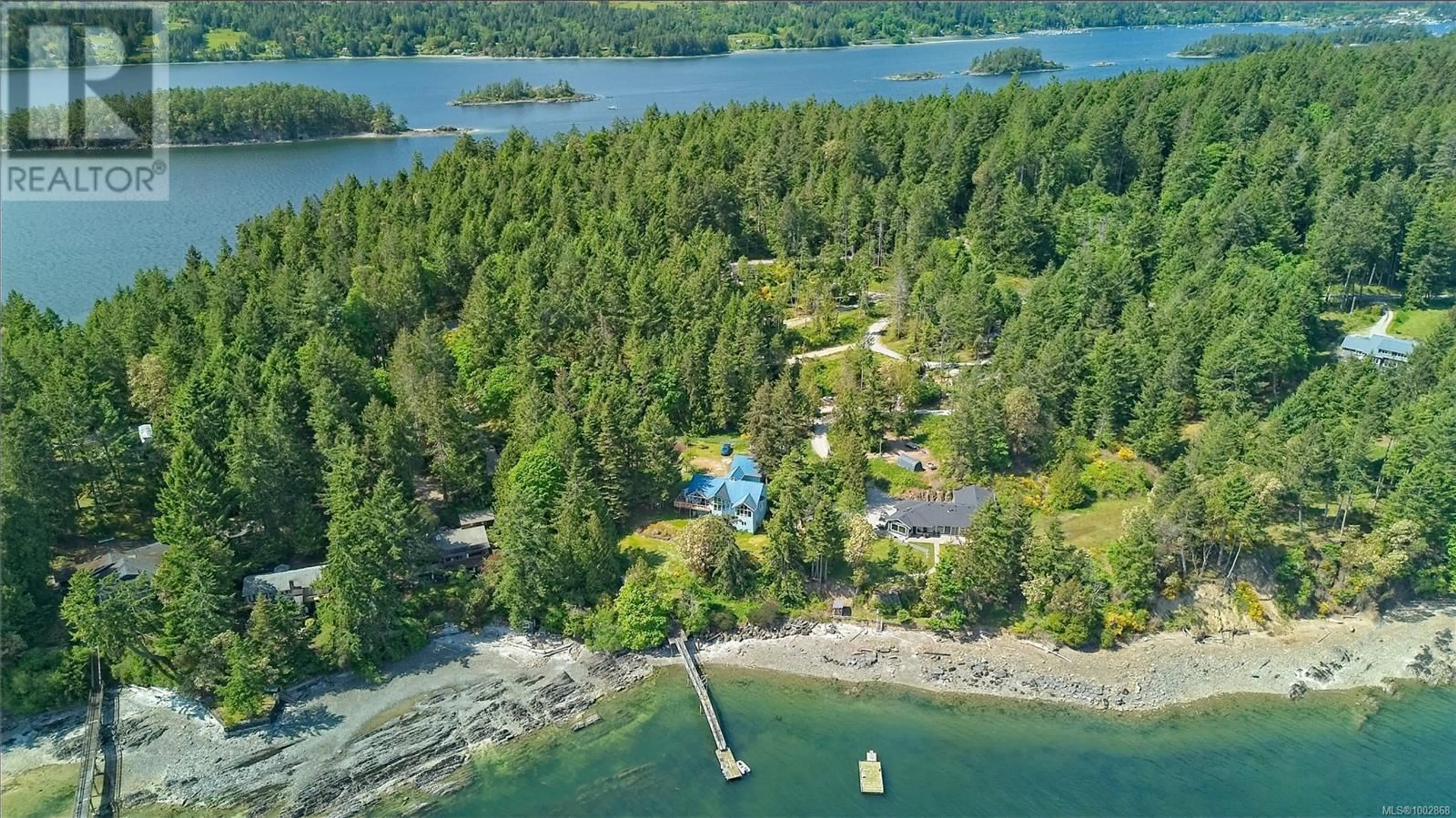 A pic from outside/outdoor area/front of a property/back of a property/a pic from drone, water/lake/river/ocean view for 207 WELBURY DRIVE, Salt Spring British Columbia V8K2L7