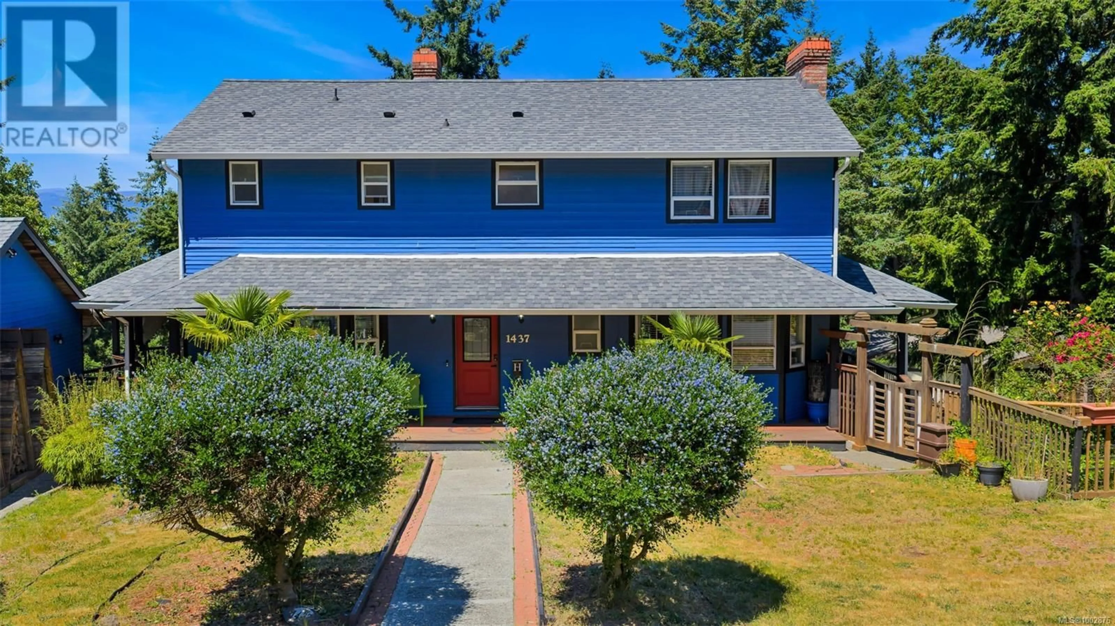 A pic from outside/outdoor area/front of a property/back of a property/a pic from drone, street for 1437 BELCARRA ROAD, Duncan British Columbia V9L5P2