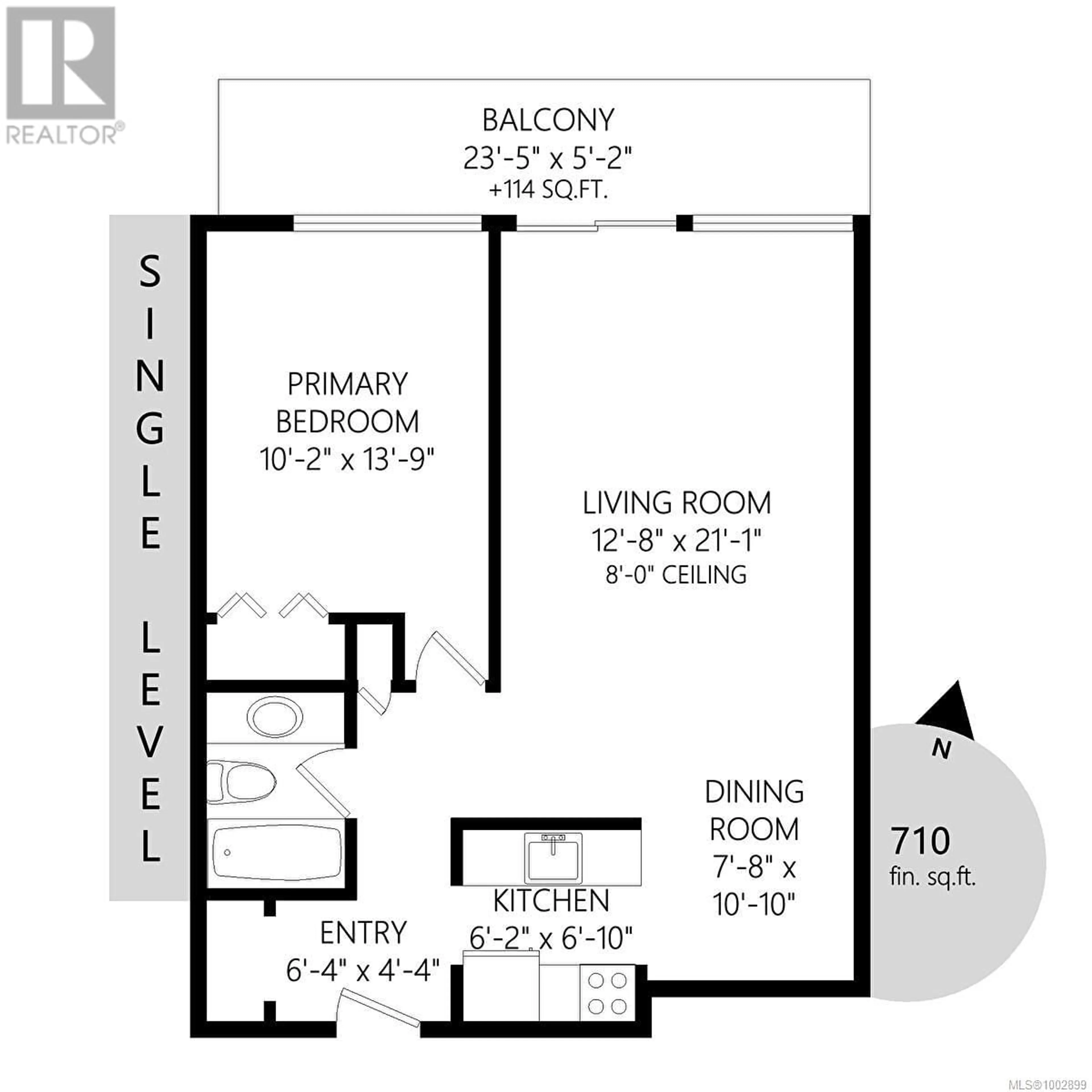 Floor plan for 308 - 964 HEYWOOD AVENUE, Victoria British Columbia V8X5J2