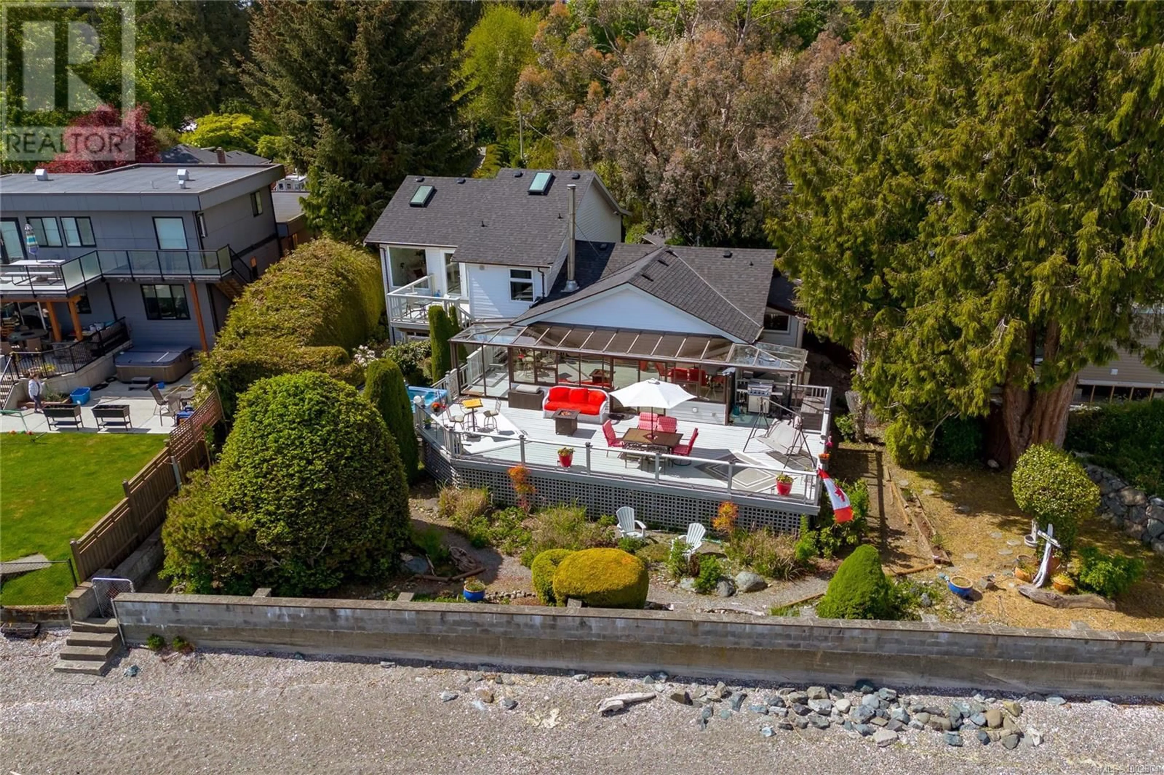 A pic from outside/outdoor area/front of a property/back of a property/a pic from drone, unknown for 1937 KALTASIN ROAD, Sooke British Columbia V9Z0B2