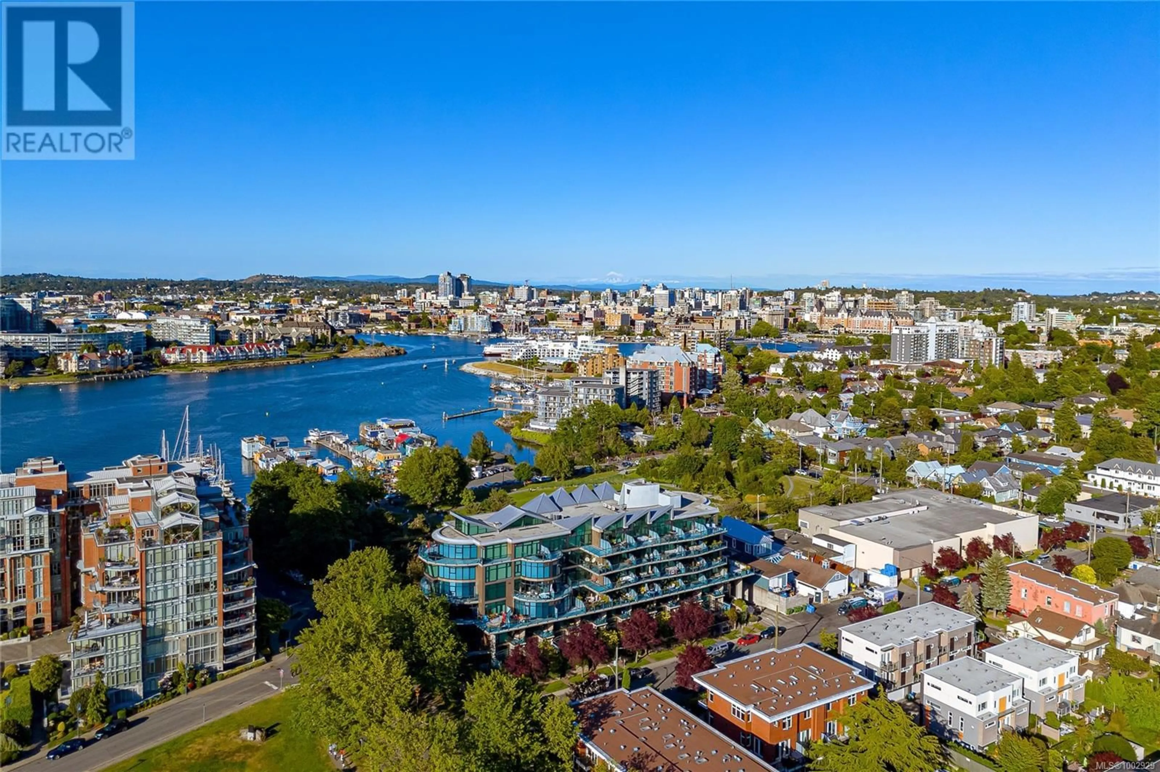 A pic from outside/outdoor area/front of a property/back of a property/a pic from drone, water/lake/river/ocean view for 408 - 21 ERIE STREET, Victoria British Columbia V8V5A8