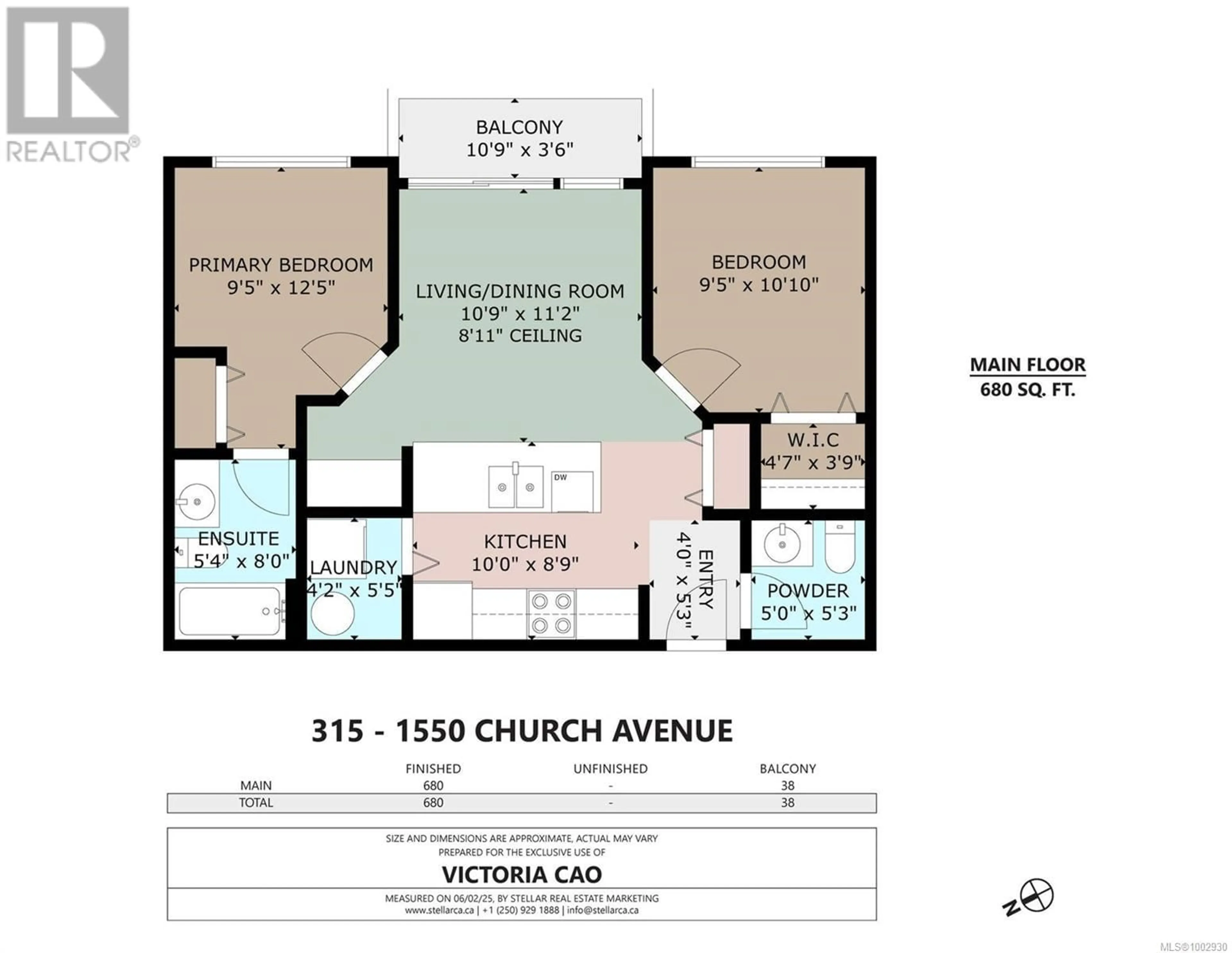 Floor plan for 315 - 1550 CHURCH AVENUE, Saanich British Columbia V8P2H1