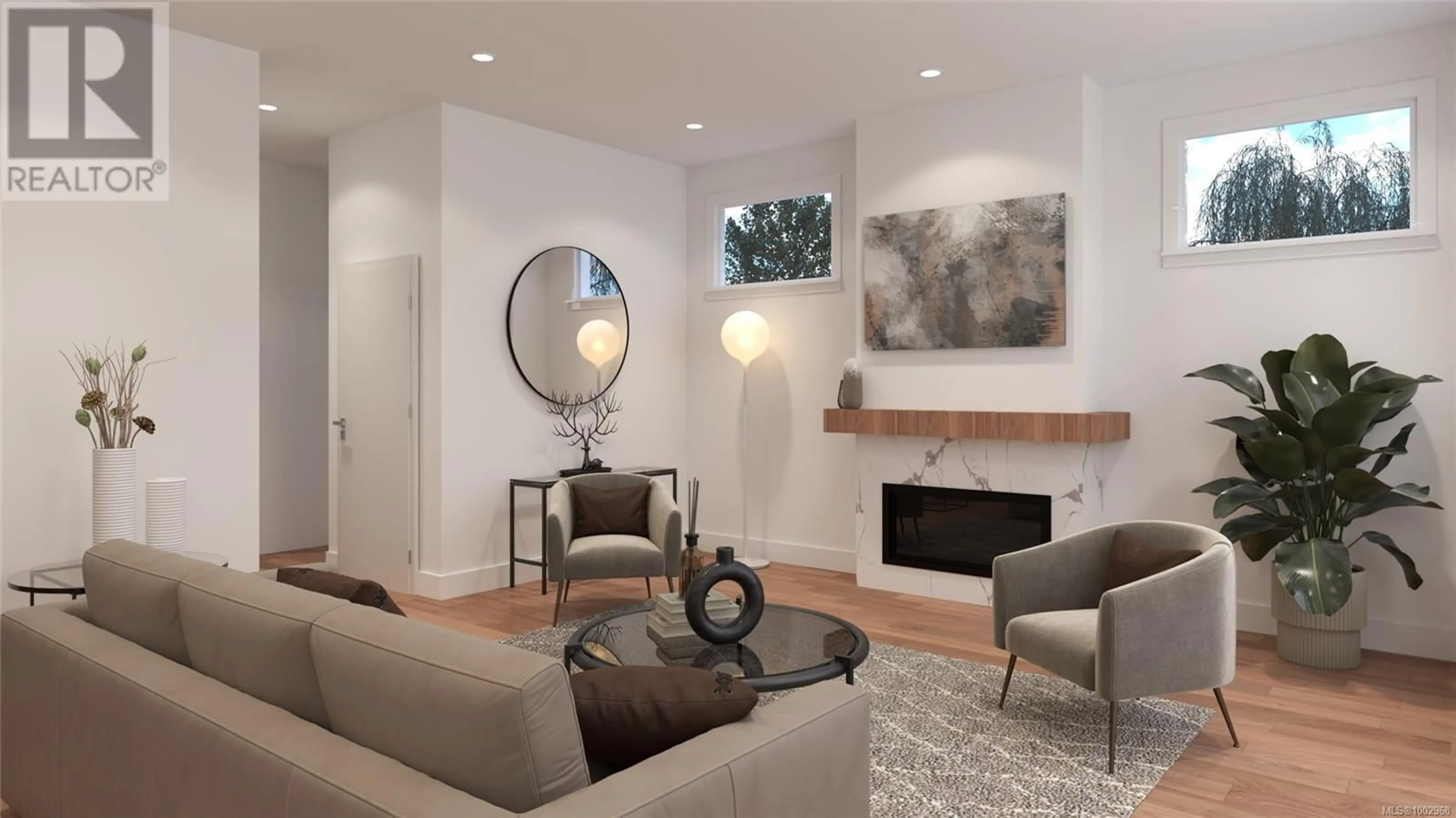 Living room with furniture, wood/laminate floor for 9371 WEBSTER PLACE, Sidney British Columbia V8L2R9
