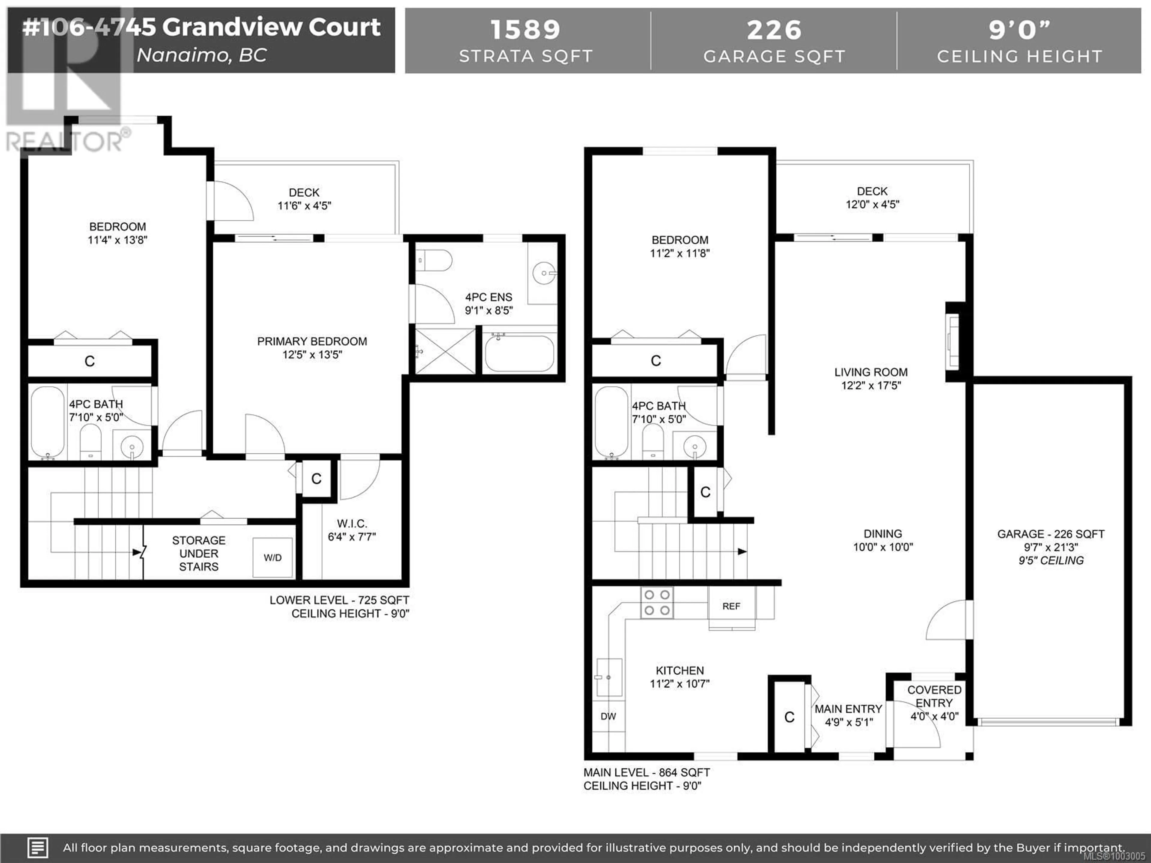 Floor plan for 106 - 4745 GRANDVIEW COURT, Nanaimo British Columbia V9T0C1