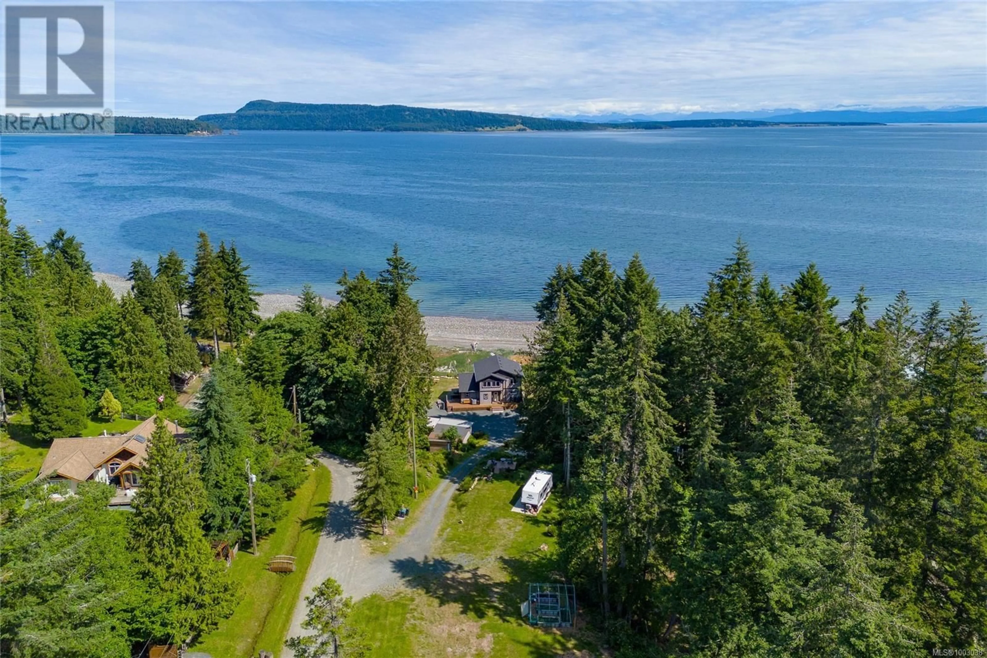 A pic from outside/outdoor area/front of a property/back of a property/a pic from drone, water/lake/river/ocean view for 55 MIDLAND ROAD, Bowser British Columbia V0R1G0