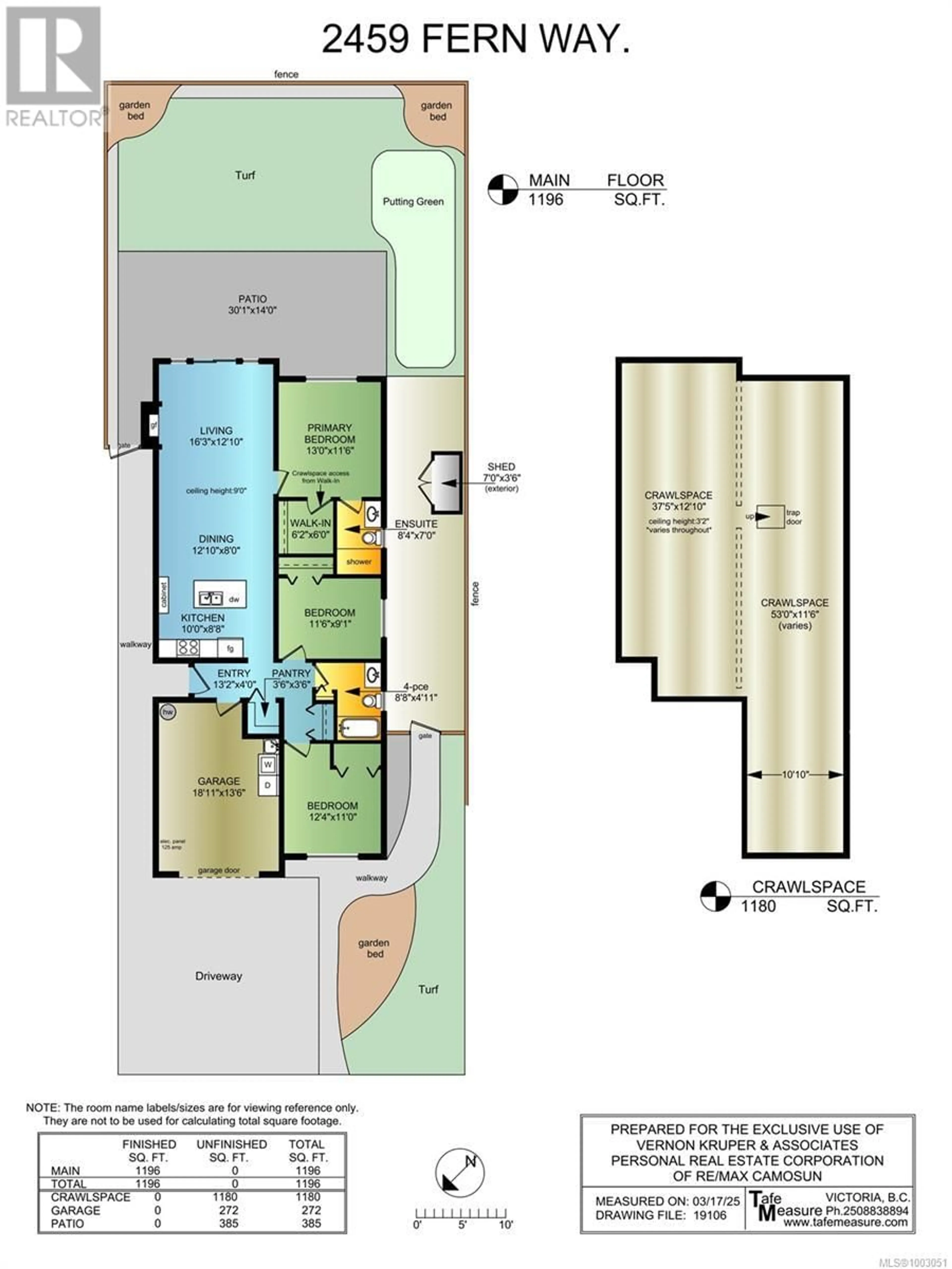 Floor plan for 2459 FERN WAY, Sooke British Columbia V9Z1N9