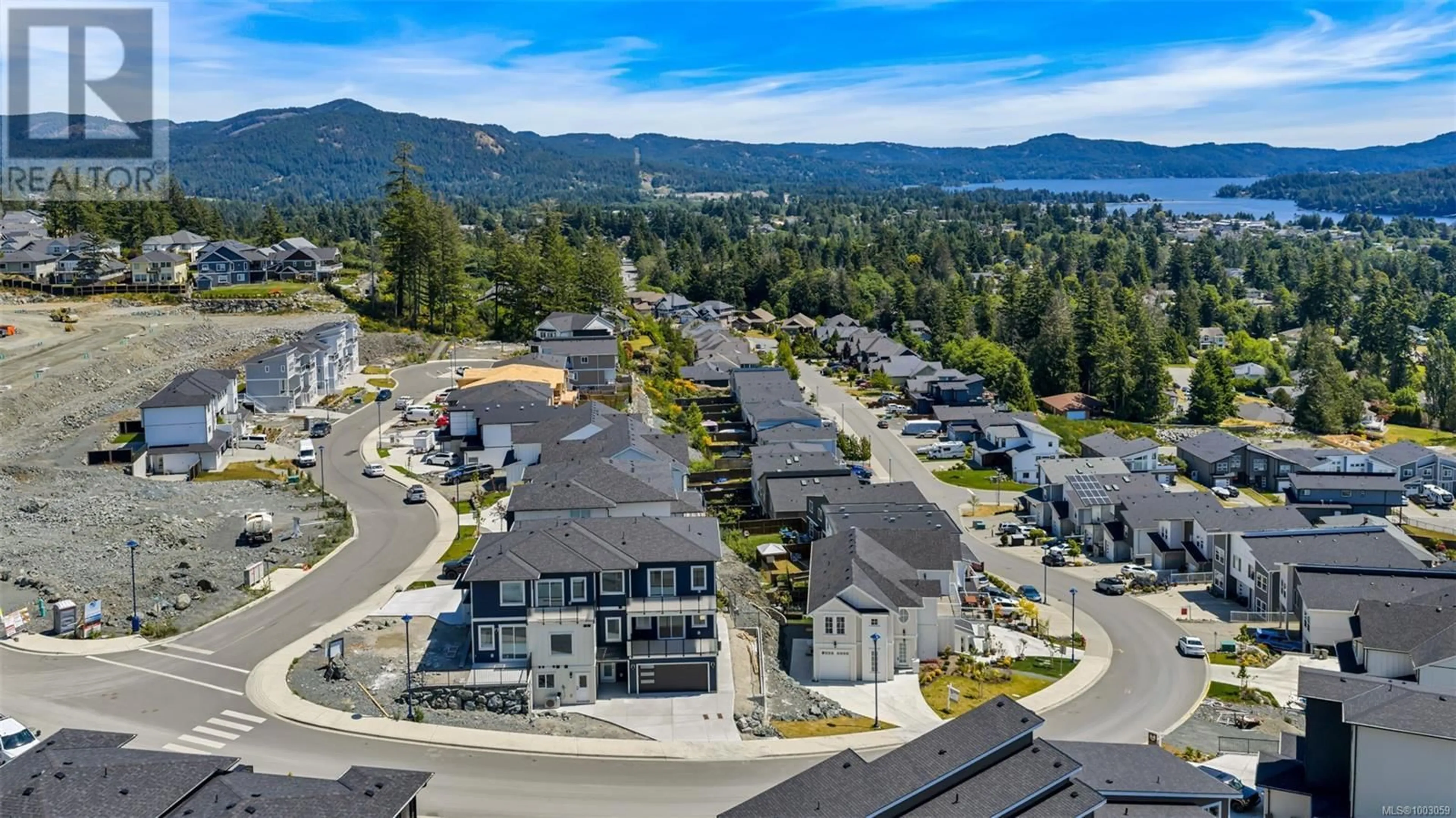 A pic from outside/outdoor area/front of a property/back of a property/a pic from drone, mountain view for 7062 BRAILSFORD PLACE, Sooke British Columbia V9Z1R2