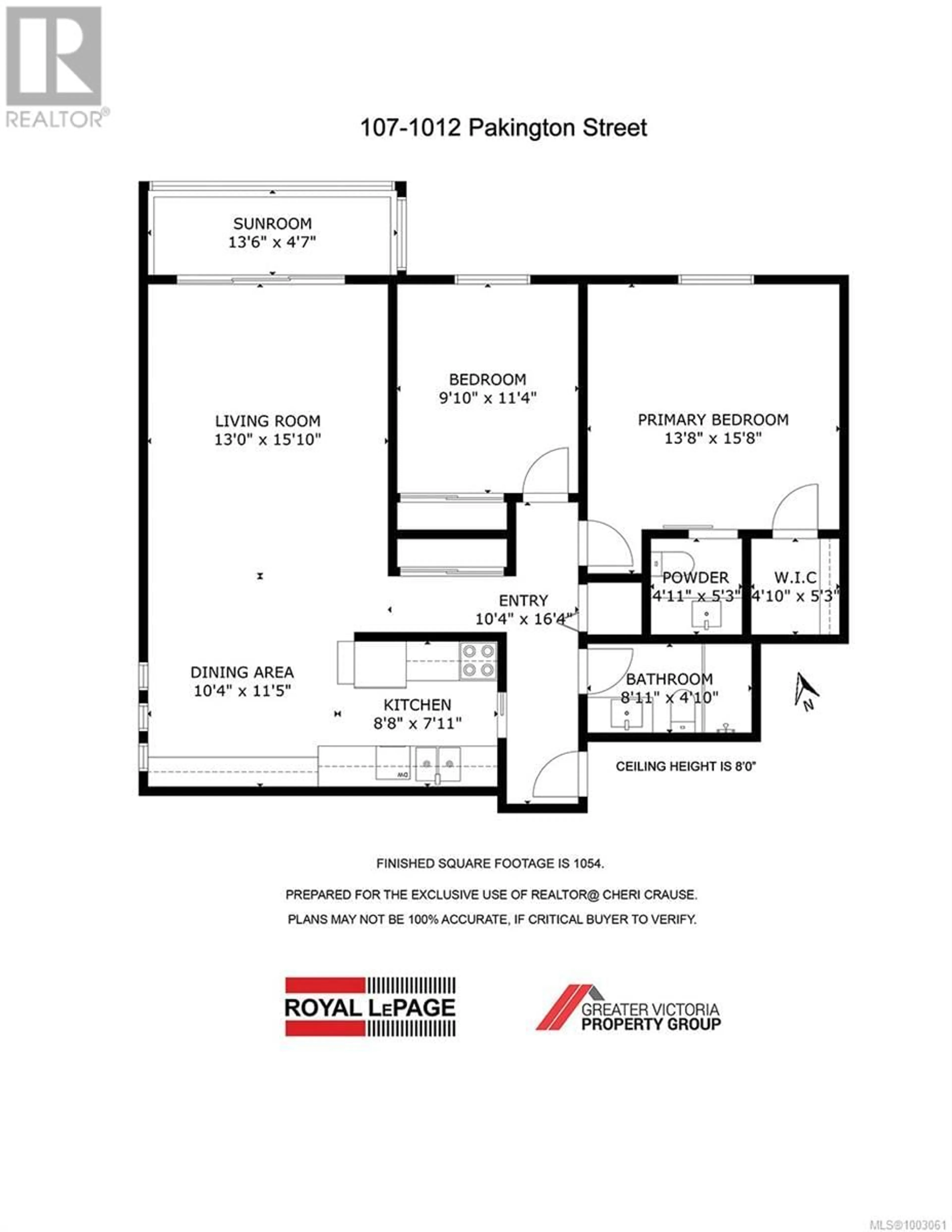Floor plan for 107 - 1012 PAKINGTON STREET, Victoria British Columbia V8V3A1