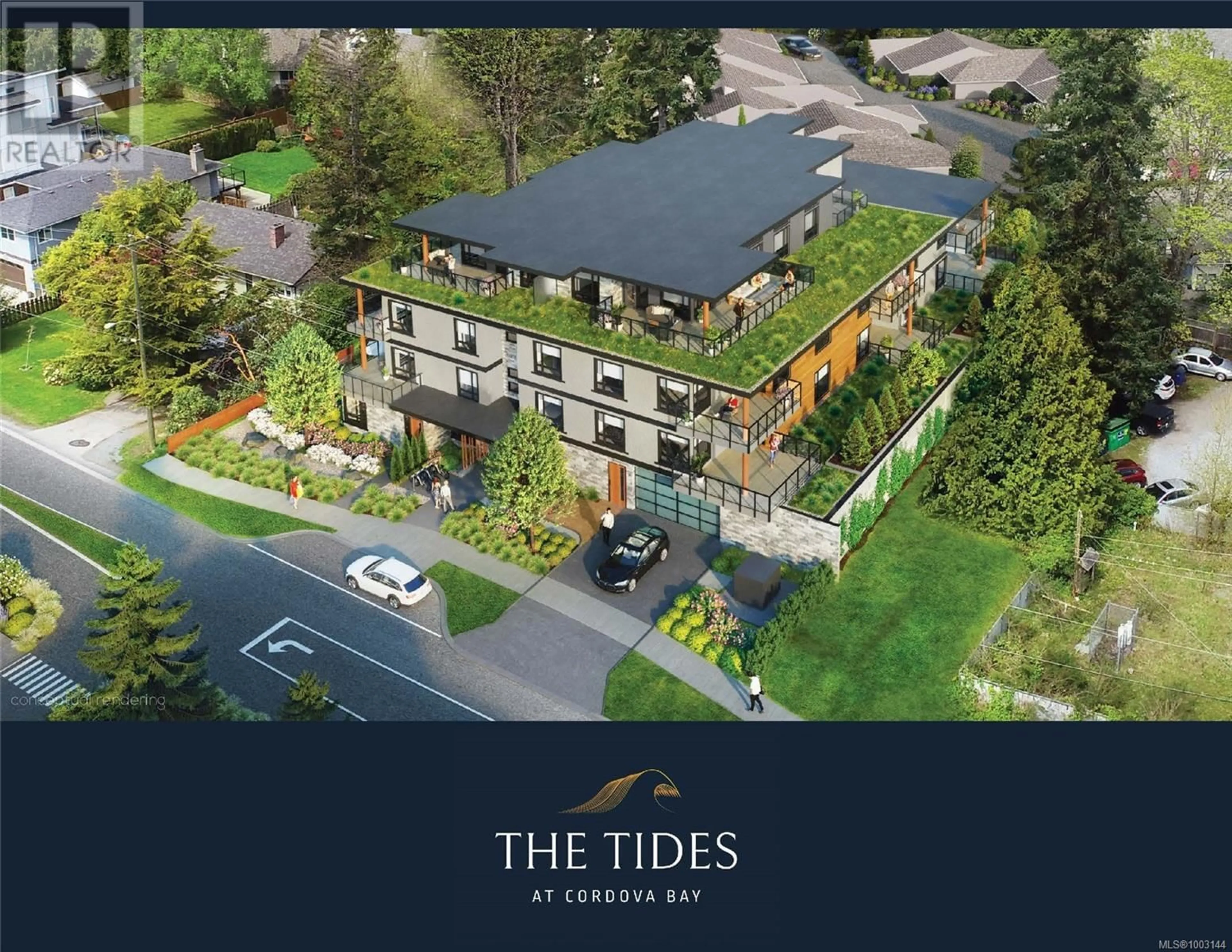 A pic from outside/outdoor area/front of a property/back of a property/a pic from drone, unknown for 306 - 986 DOUMAC AVENUE, Saanich British Columbia V8Y1M4