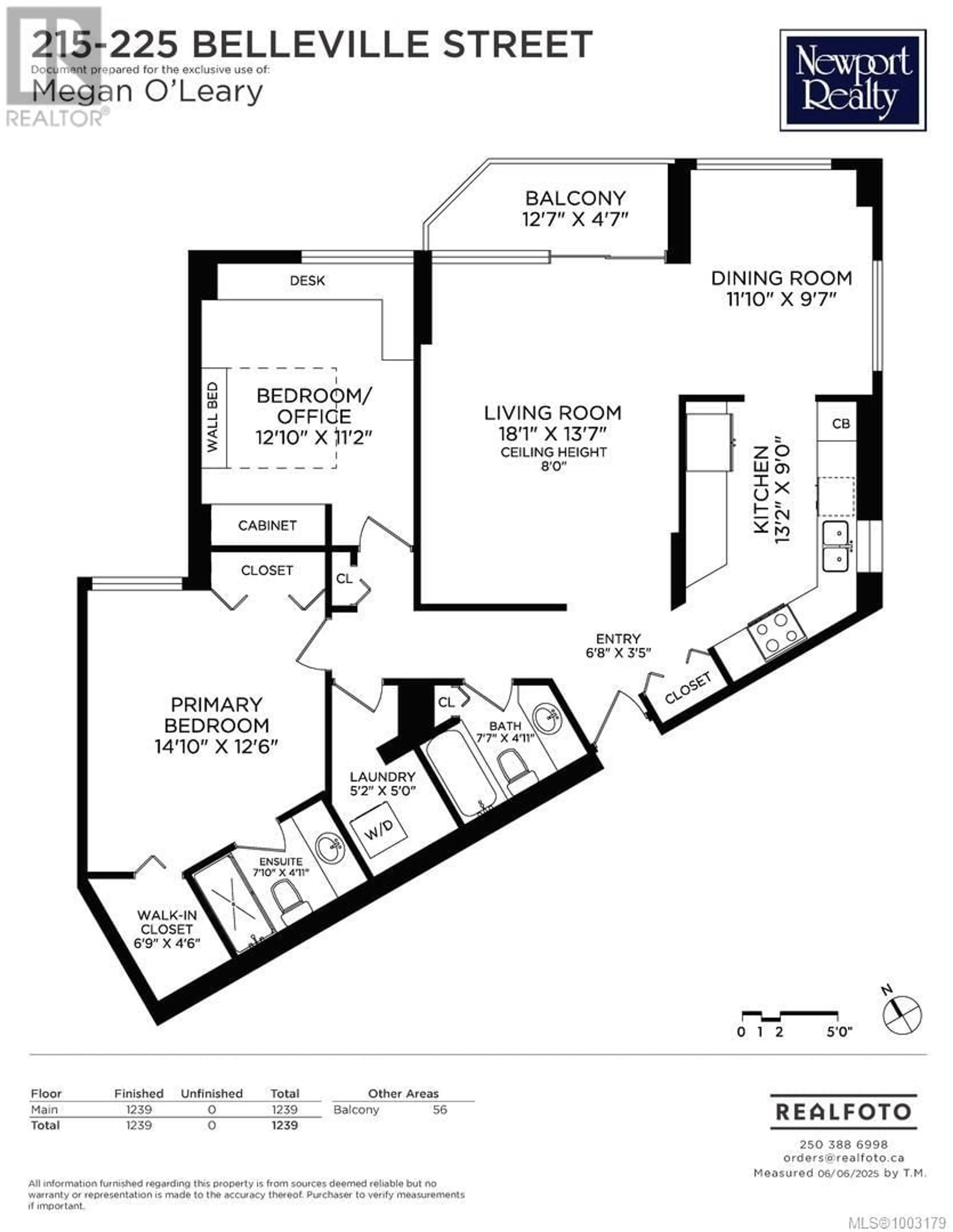 Floor plan for 215 - 225 BELLEVILLE STREET, Victoria British Columbia V8V4T9