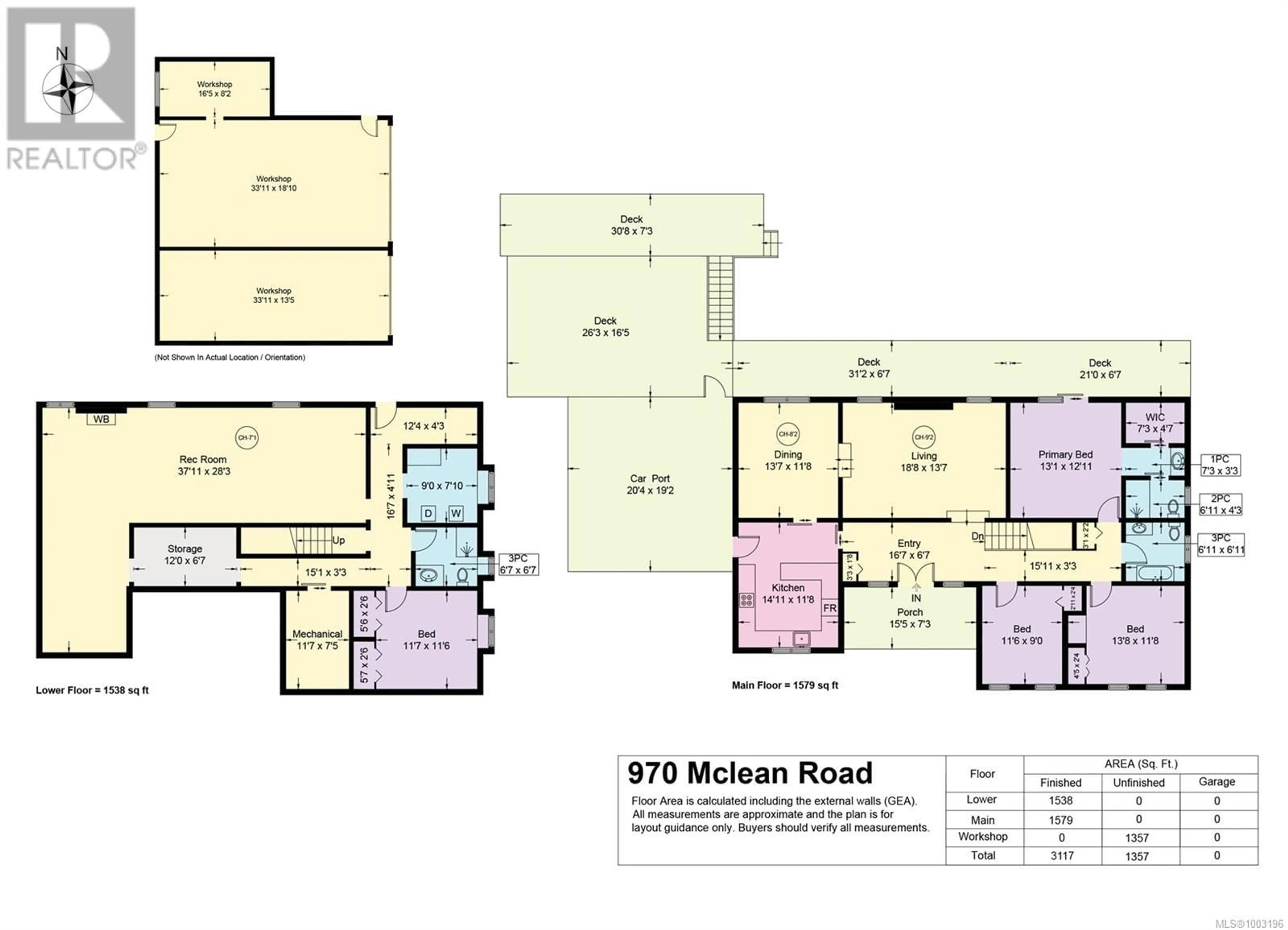 Floor plan for 970 MCLEAN ROAD, Qualicum Beach British Columbia V9K1Y3