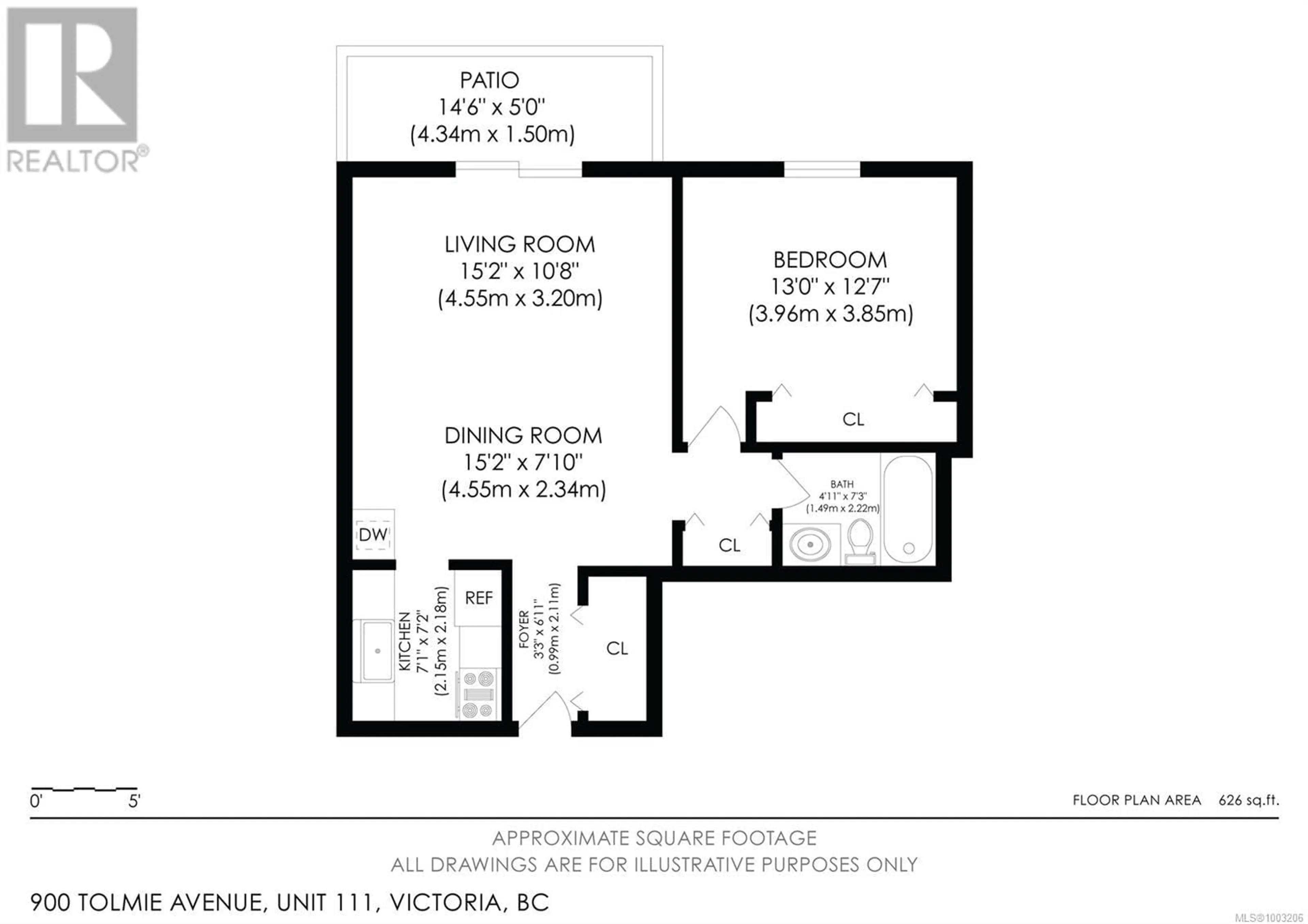 Floor plan for 111 - 900 TOLMIE AVENUE, Victoria British Columbia V8X3W6