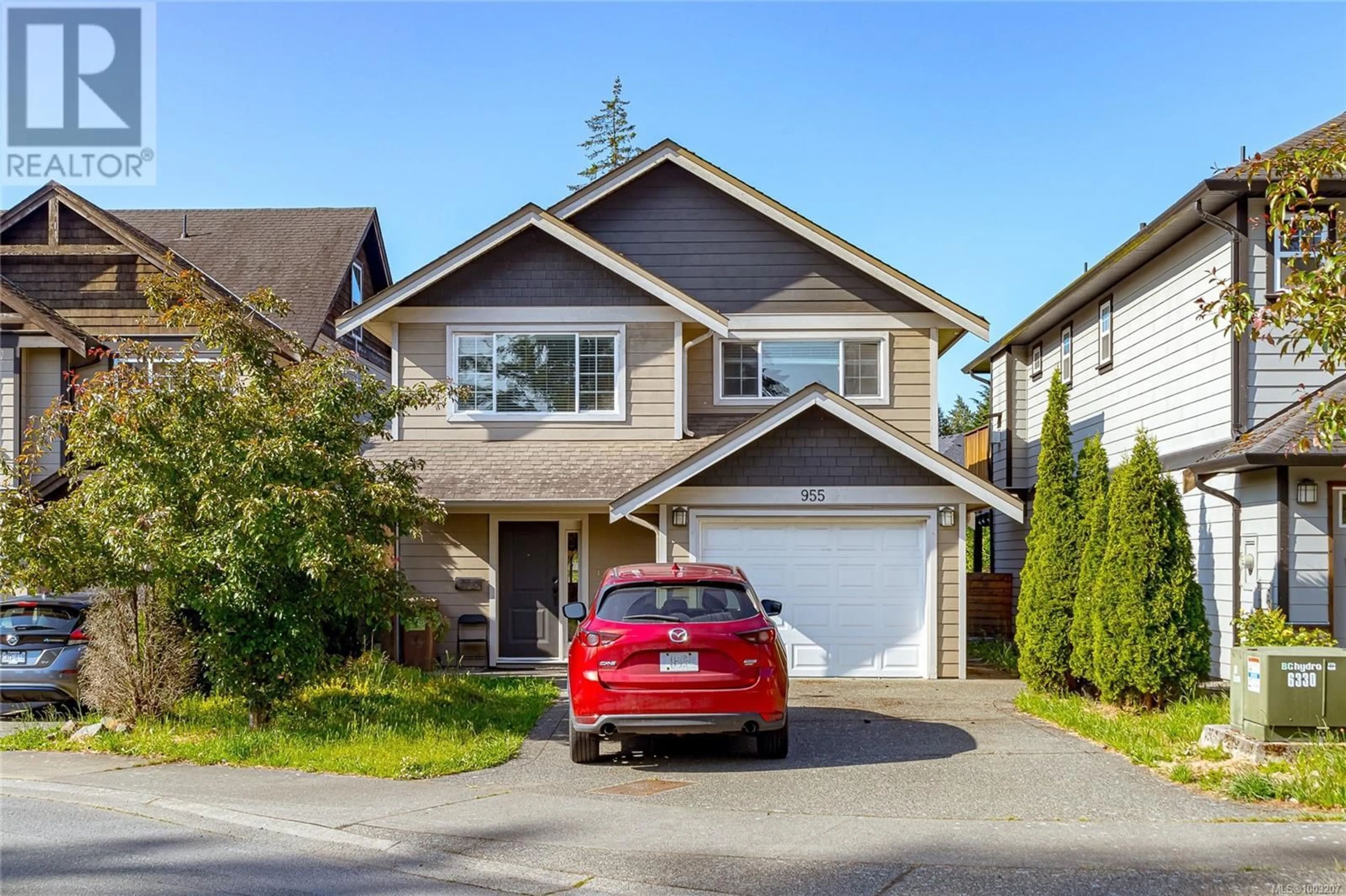 Home with vinyl exterior material, street for 955 GLEN WILLOW PLACE, Langford British Columbia V9B3W4