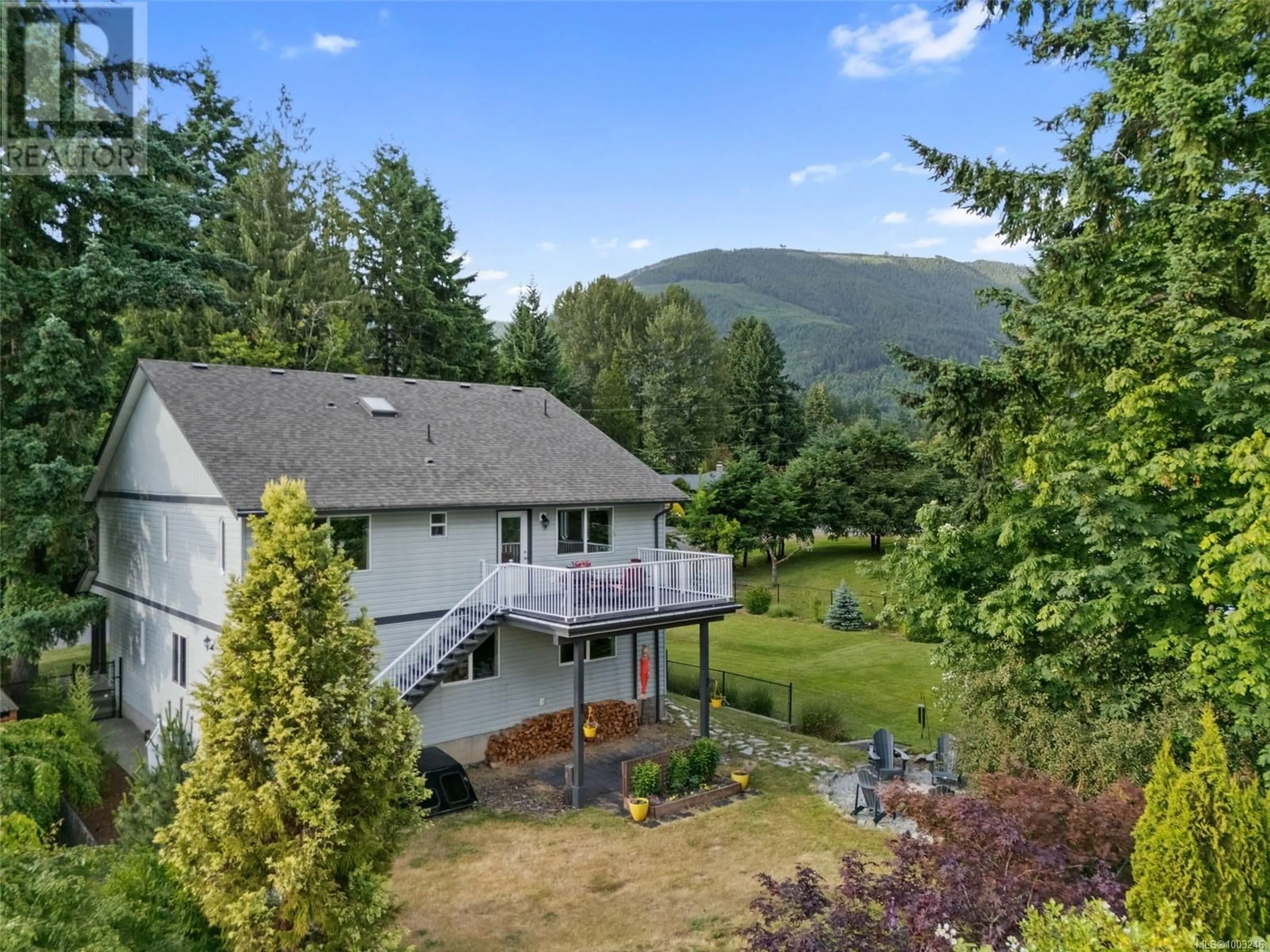 A pic from outside/outdoor area/front of a property/back of a property/a pic from drone, mountain view for 42 QUAMICHAN AVENUE, Lake Cowichan British Columbia V0R2G0