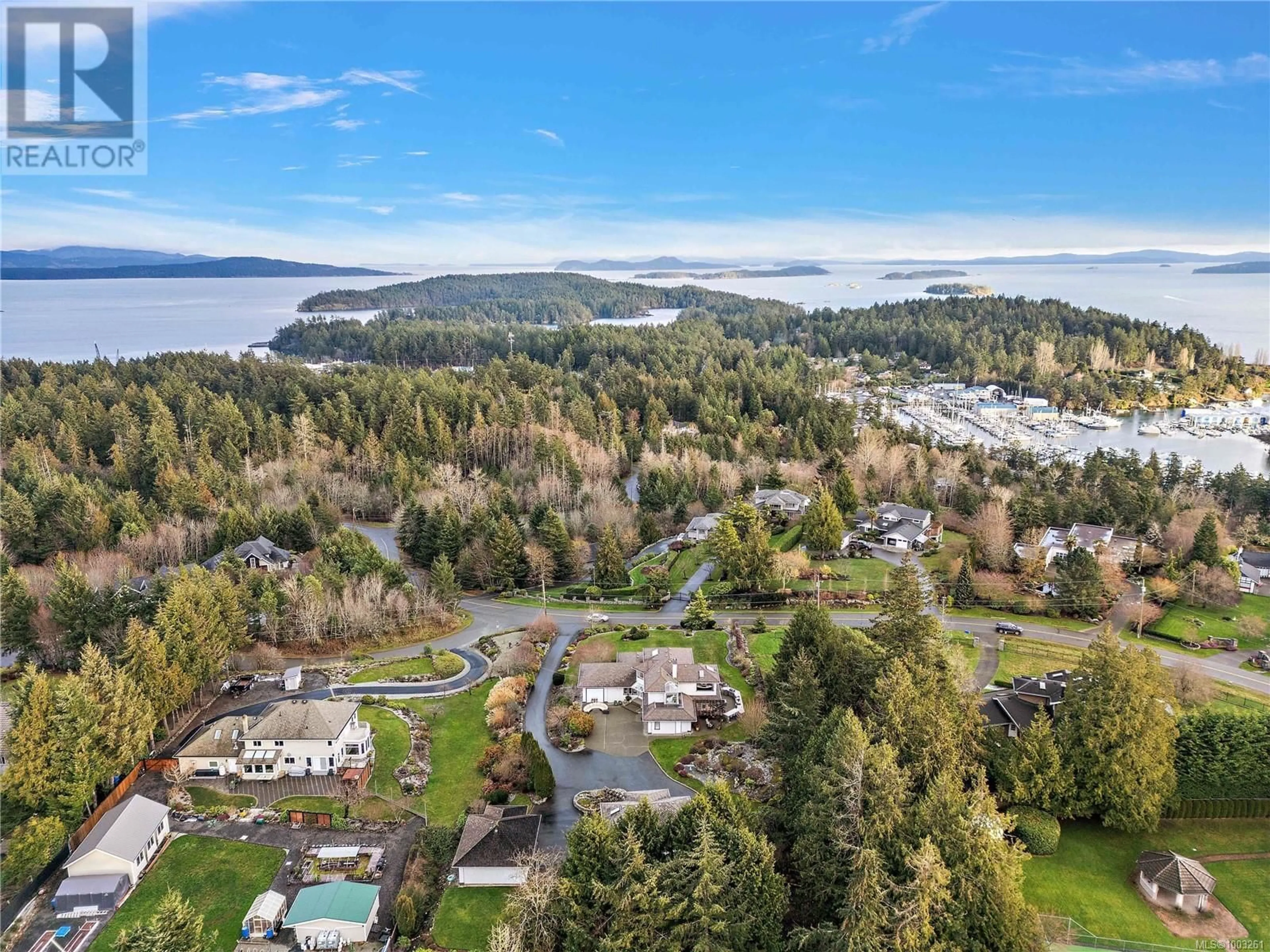 A pic from outside/outdoor area/front of a property/back of a property/a pic from drone, water/lake/river/ocean view for 11096 GREENPARK DRIVE, North Saanich British Columbia V8L5N5