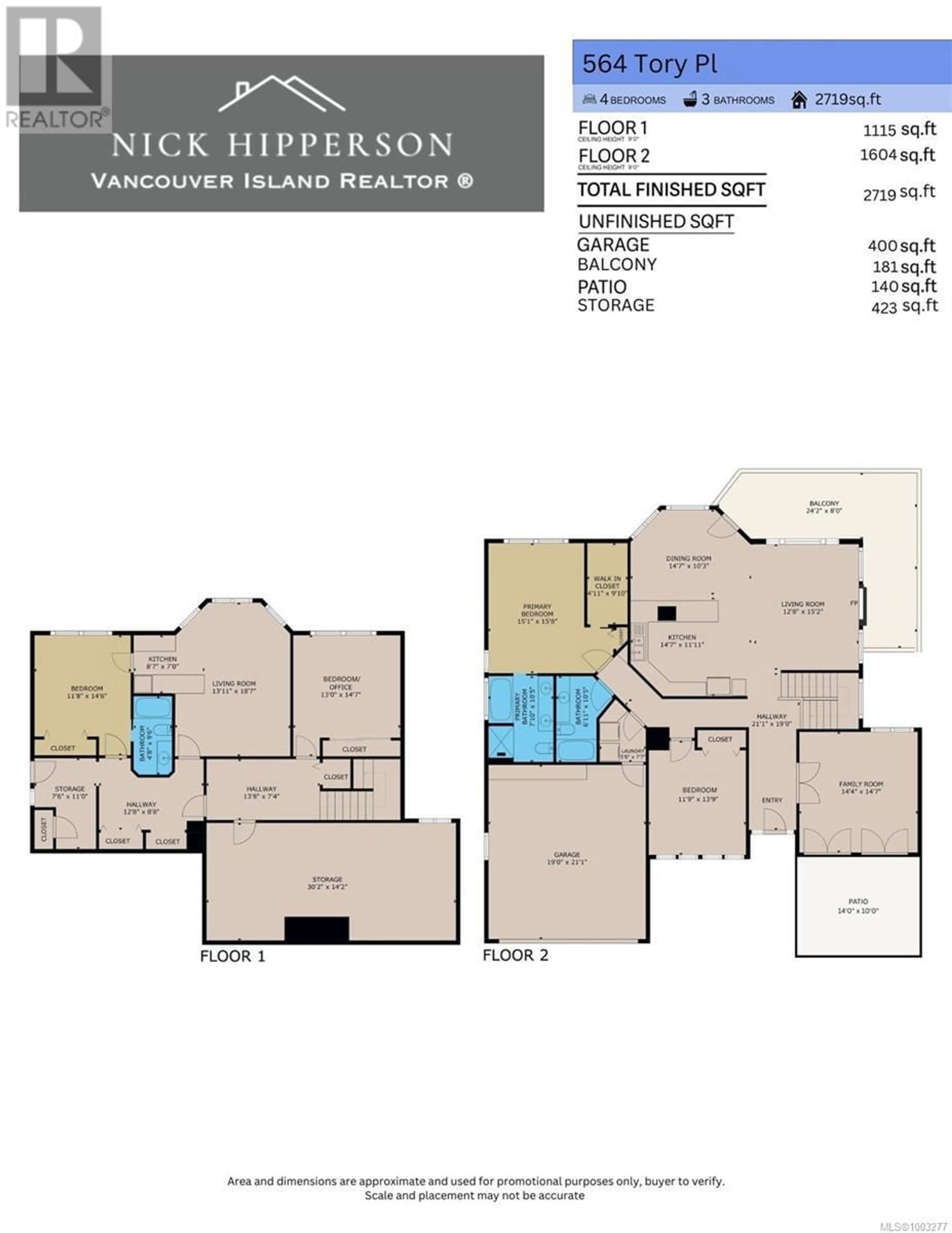 Floor plan for 564 TORY PLACE, Colwood British Columbia V9C3S3