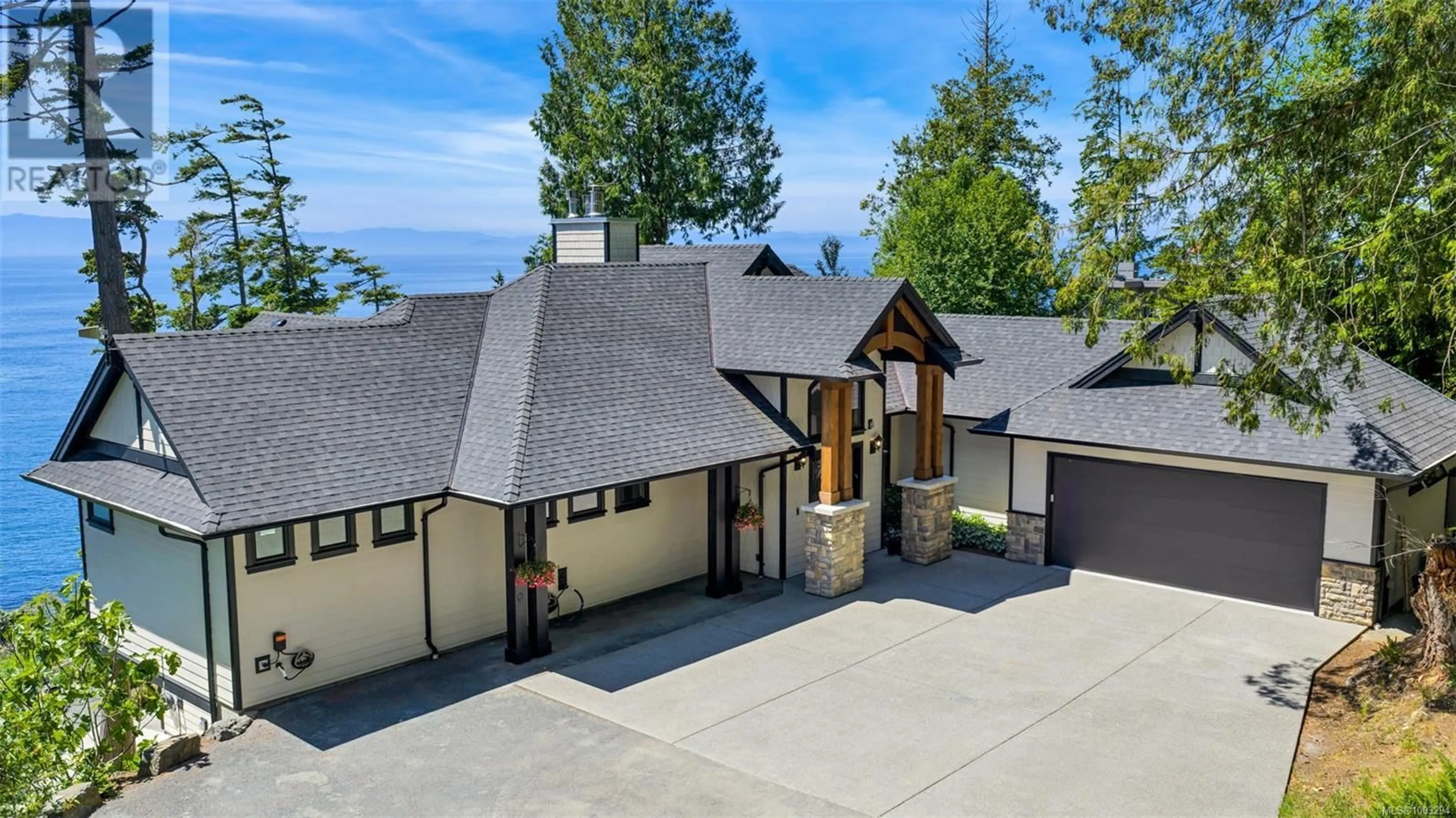 A pic from outside/outdoor area/front of a property/back of a property/a pic from drone, water/lake/river/ocean view for 2476 LIGHTHOUSE POINT ROAD, Sooke British Columbia V9Z1G7