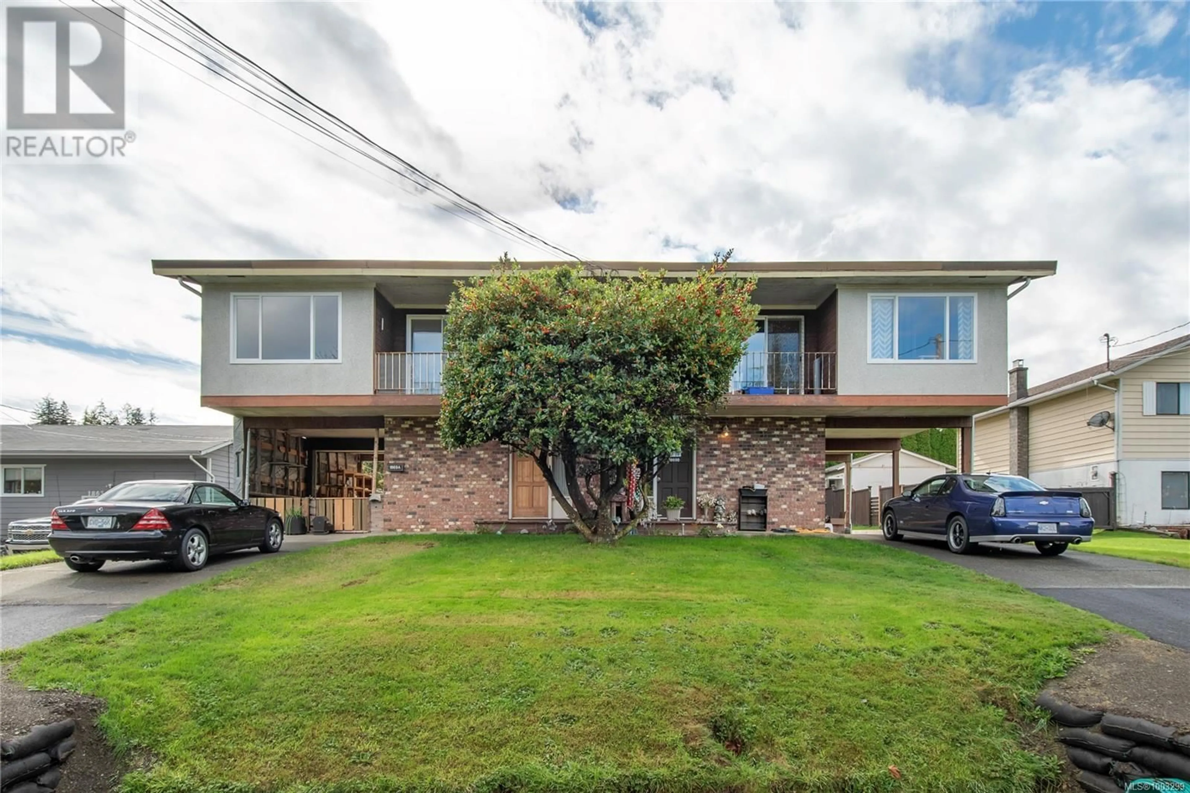 A pic from outside/outdoor area/front of a property/back of a property/a pic from drone, street for 1869 CHEVIOT ROAD, Campbell River British Columbia V9W4E2