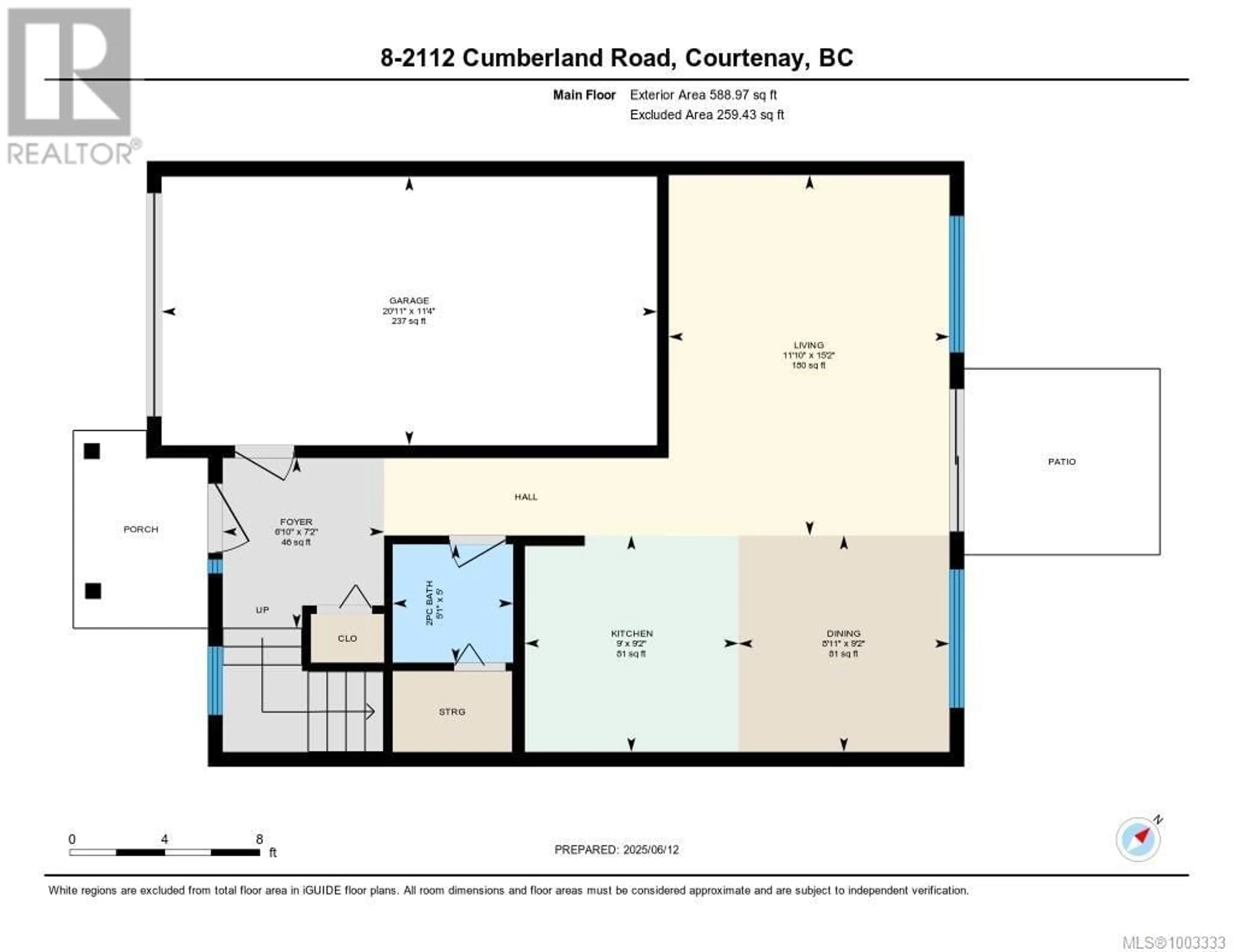 Floor plan for 8 - 2112 CUMBERLAND ROAD, Courtenay British Columbia V9N2E9