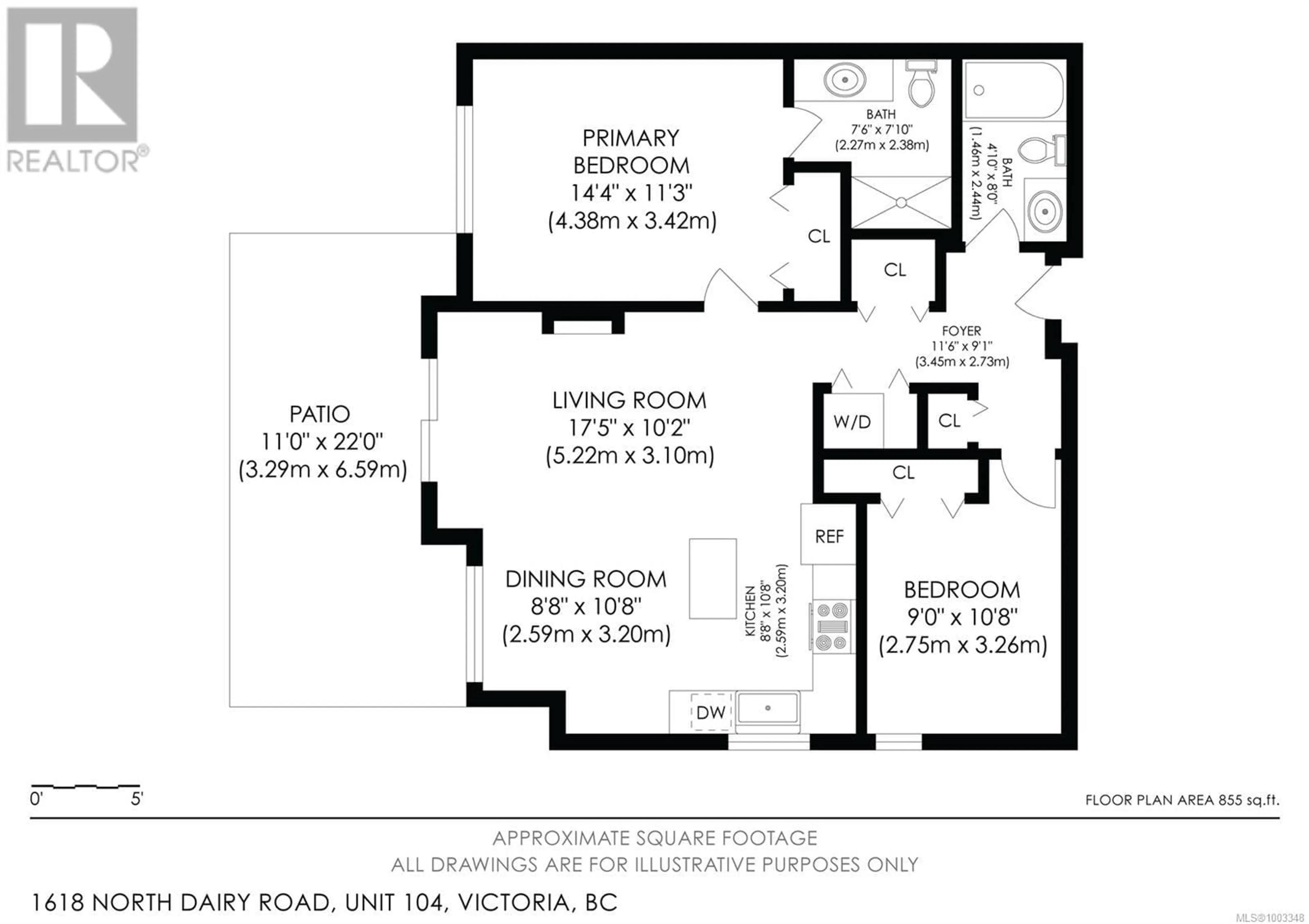 Floor plan for 104 - 1618 NORTH DAIRY ROAD, Saanich British Columbia V8T3V5