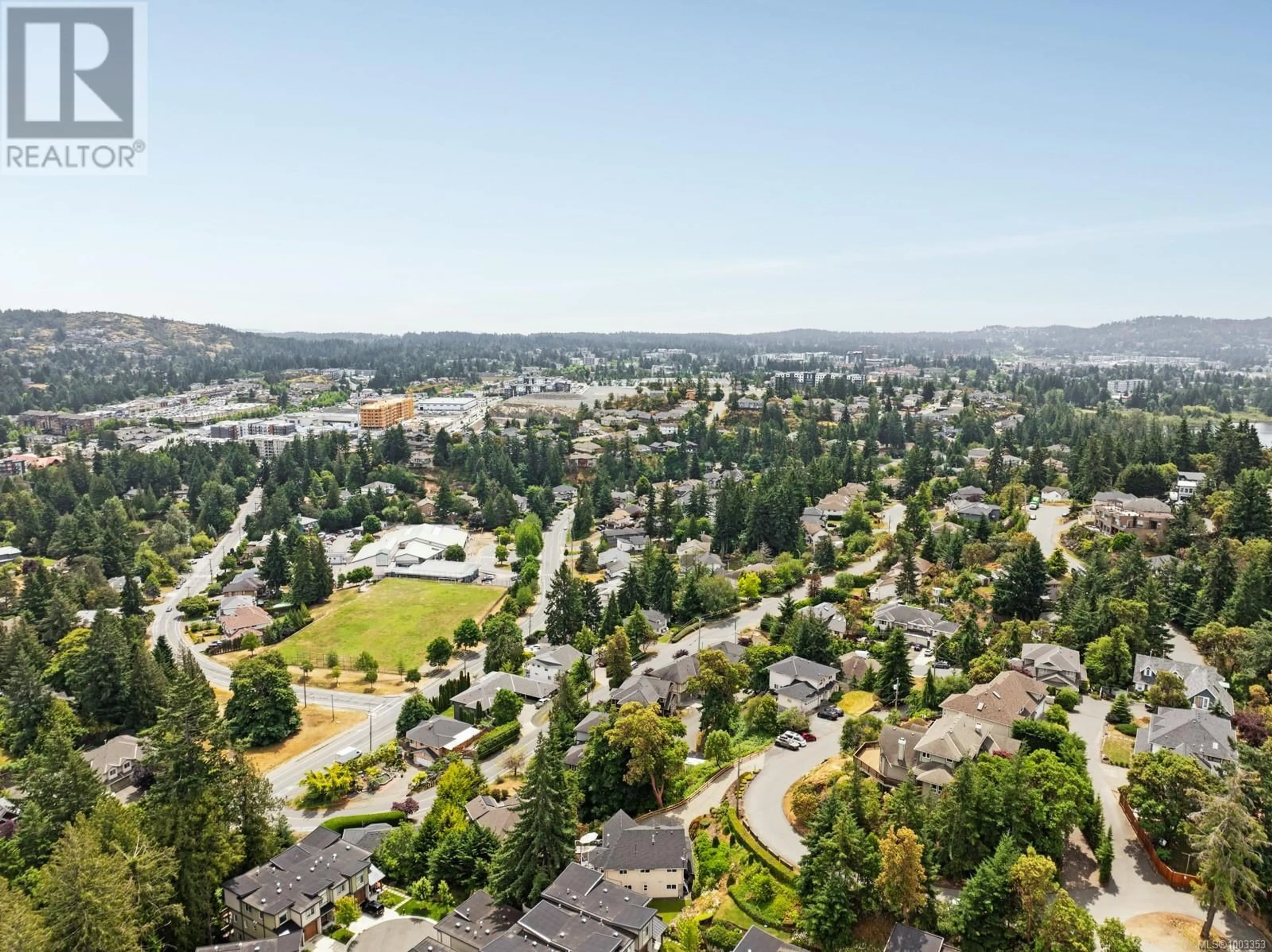 A pic from outside/outdoor area/front of a property/back of a property/a pic from drone, mountain view for 907 WINDSHIP PLACE, Langford British Columbia V9B5X7