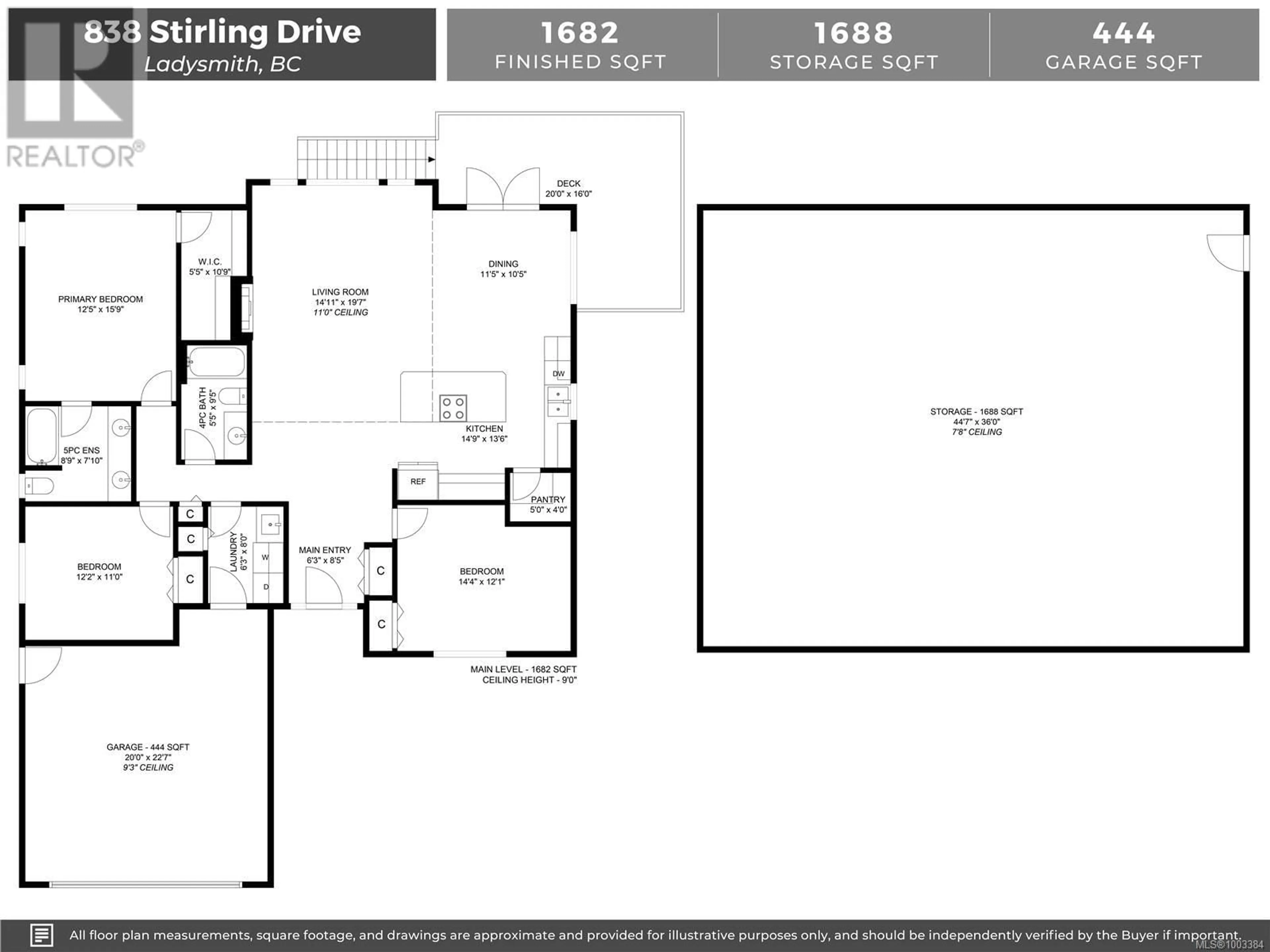 Floor plan for 838 STIRLING DRIVE, Ladysmith British Columbia V9G0B5