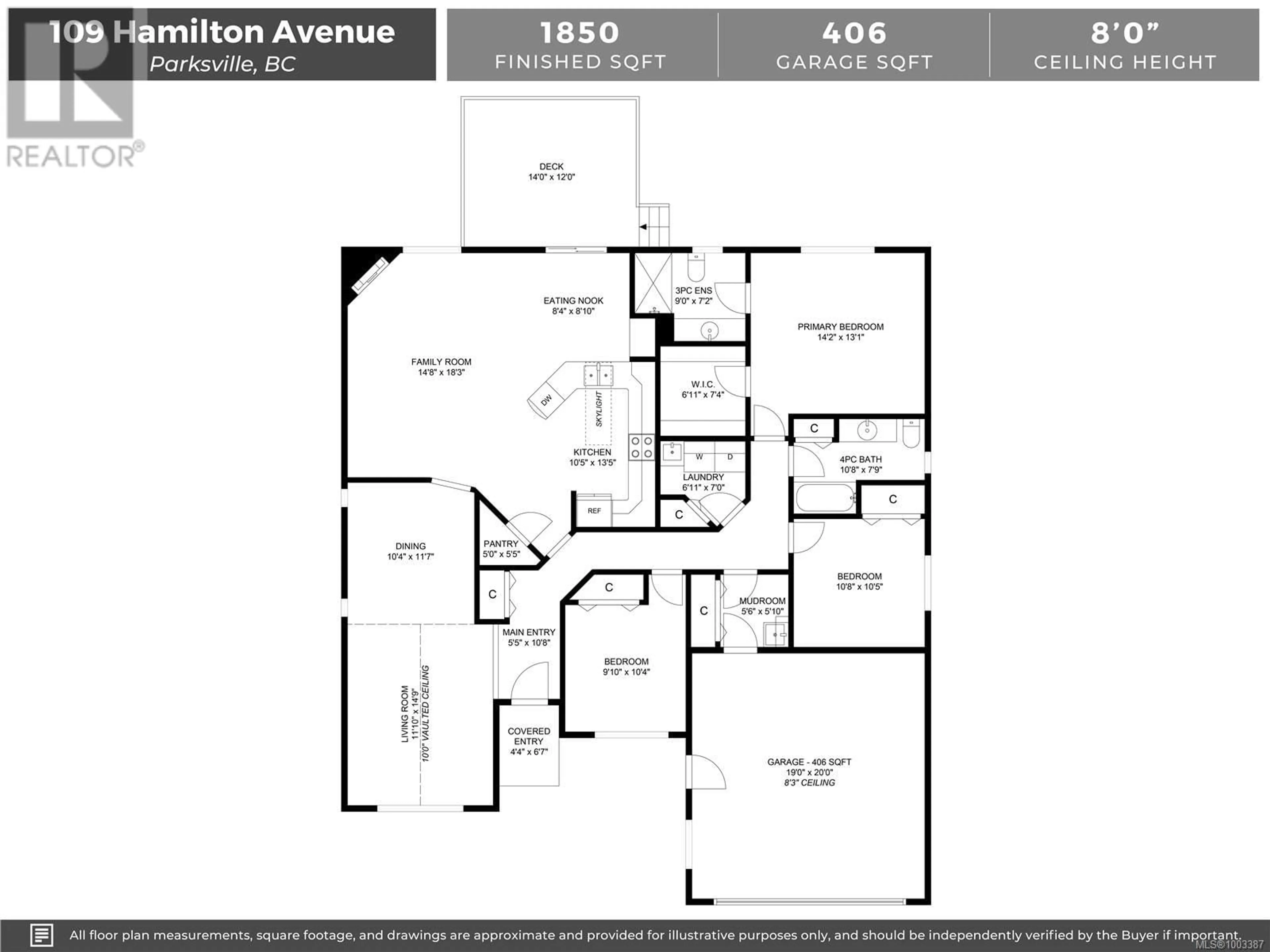 Floor plan for 109 HAMILTON AVENUE, Parksville British Columbia V9P2W6
