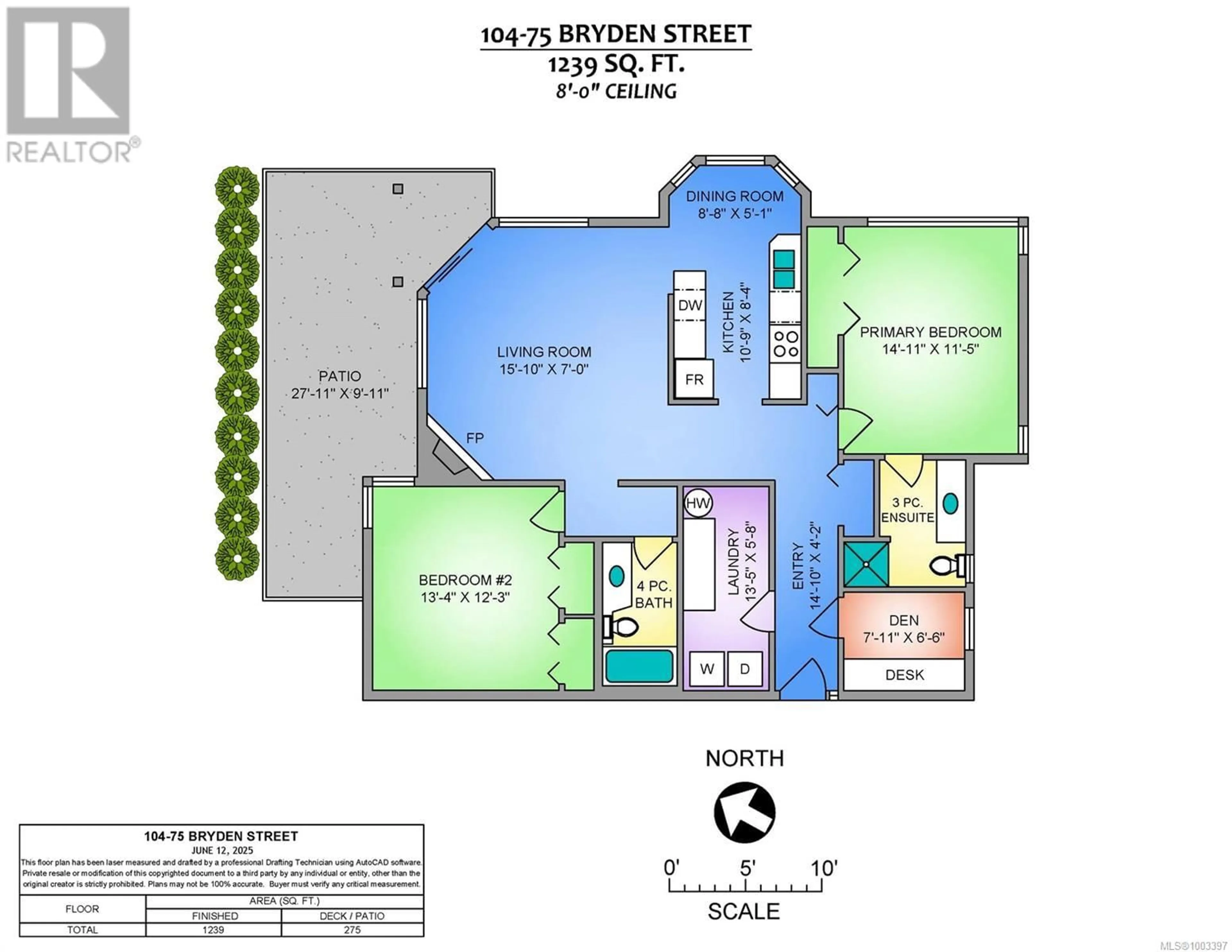 Floor plan for 104 - 75 BRYDEN STREET, Nanaimo British Columbia V9S1A4
