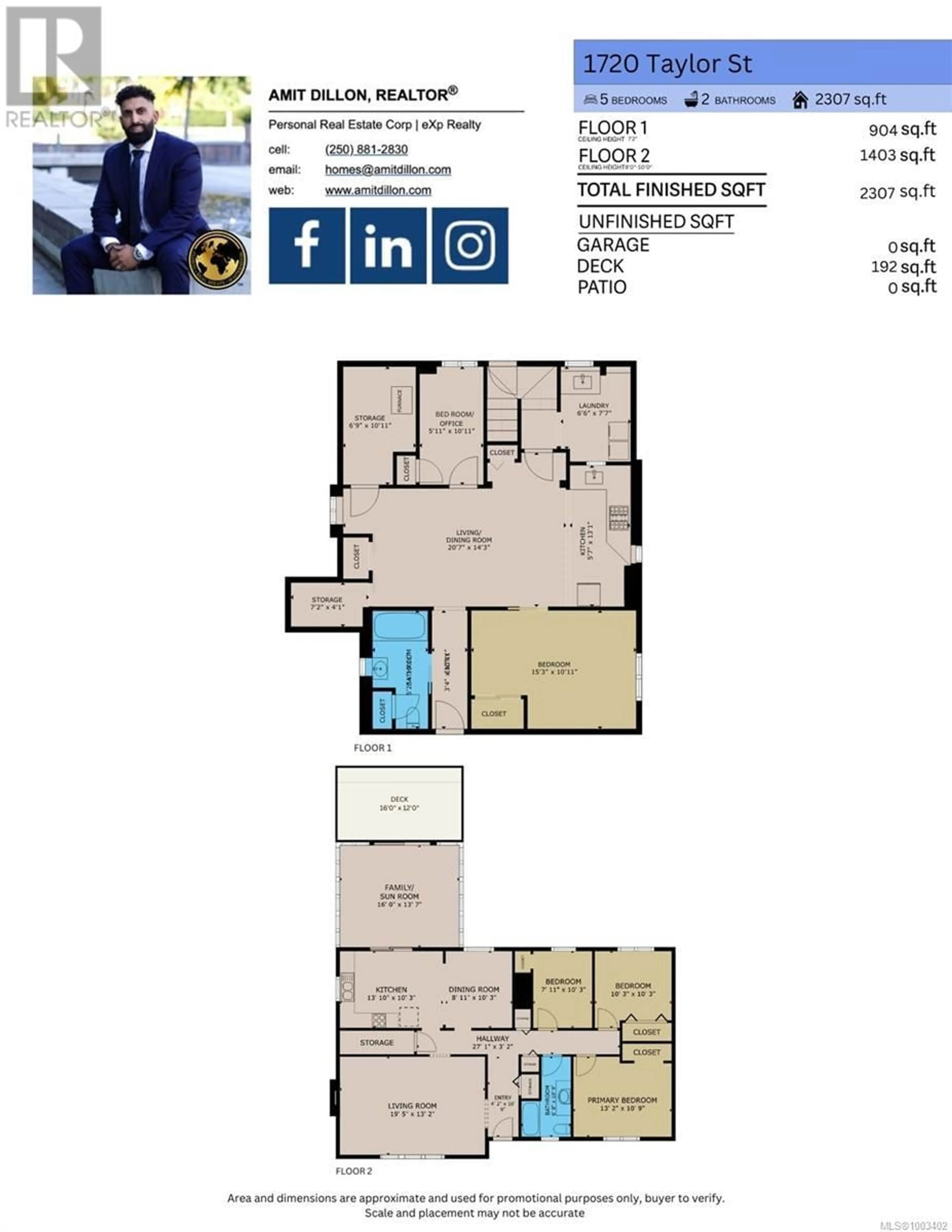 Floor plan for 1720 TAYLOR STREET, Saanich British Columbia V8R3E9