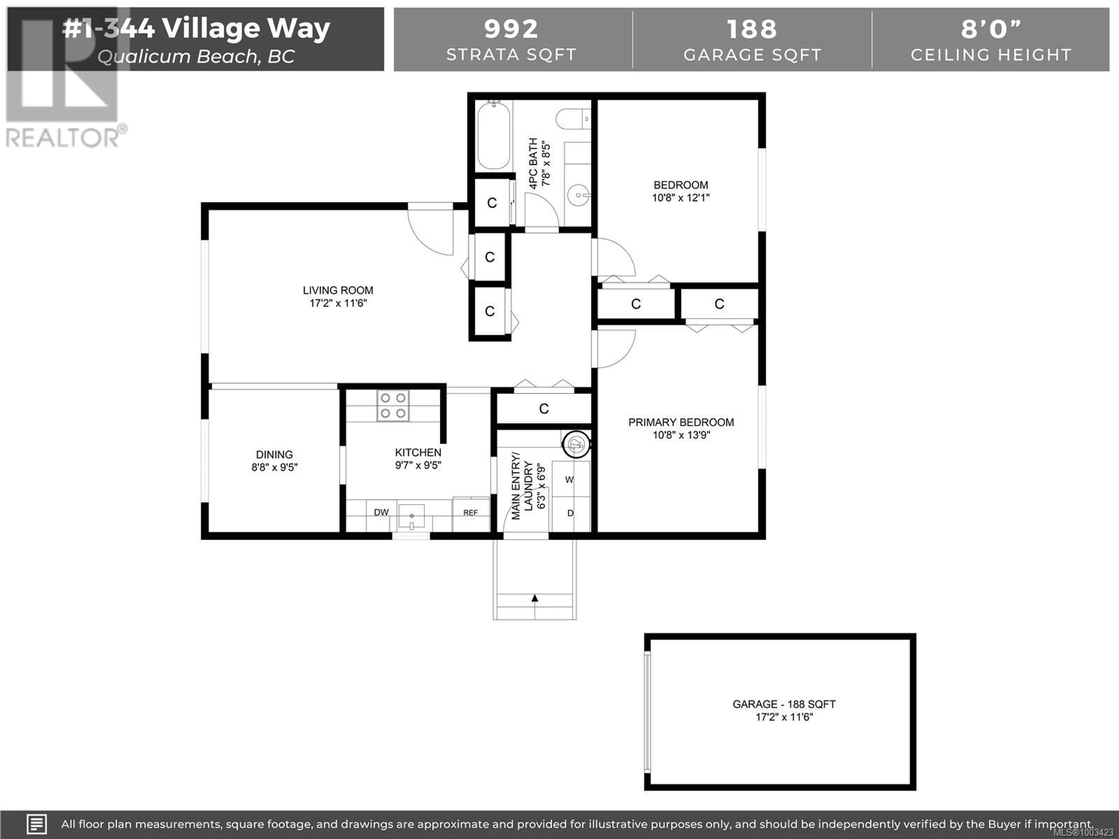 Floor plan for 1 - 344 VILLAGE WAY, Qualicum Beach British Columbia V9K1N4