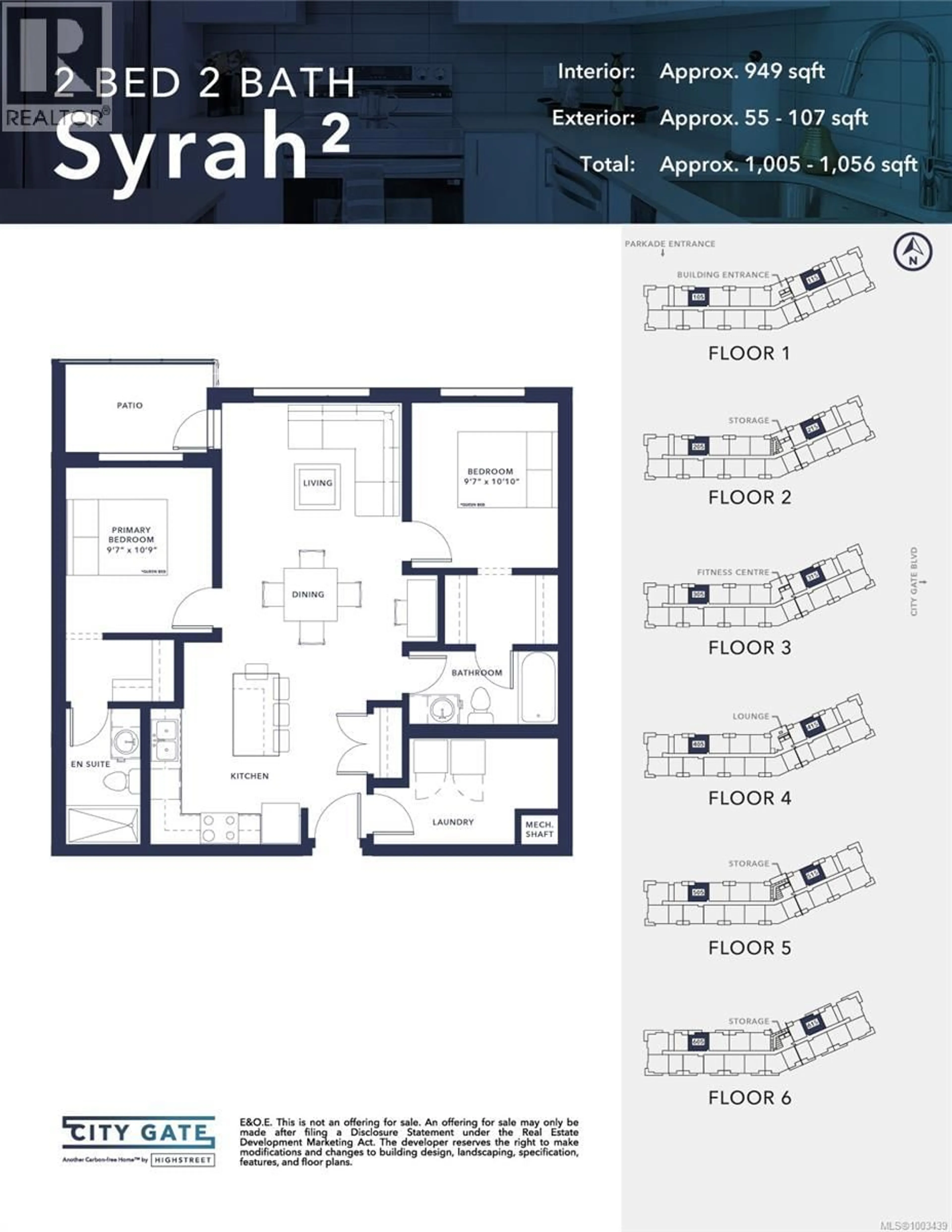 Floor plan for 215 - 2390 CITY GATE BOULEVARD, Langford British Columbia V9B7A6