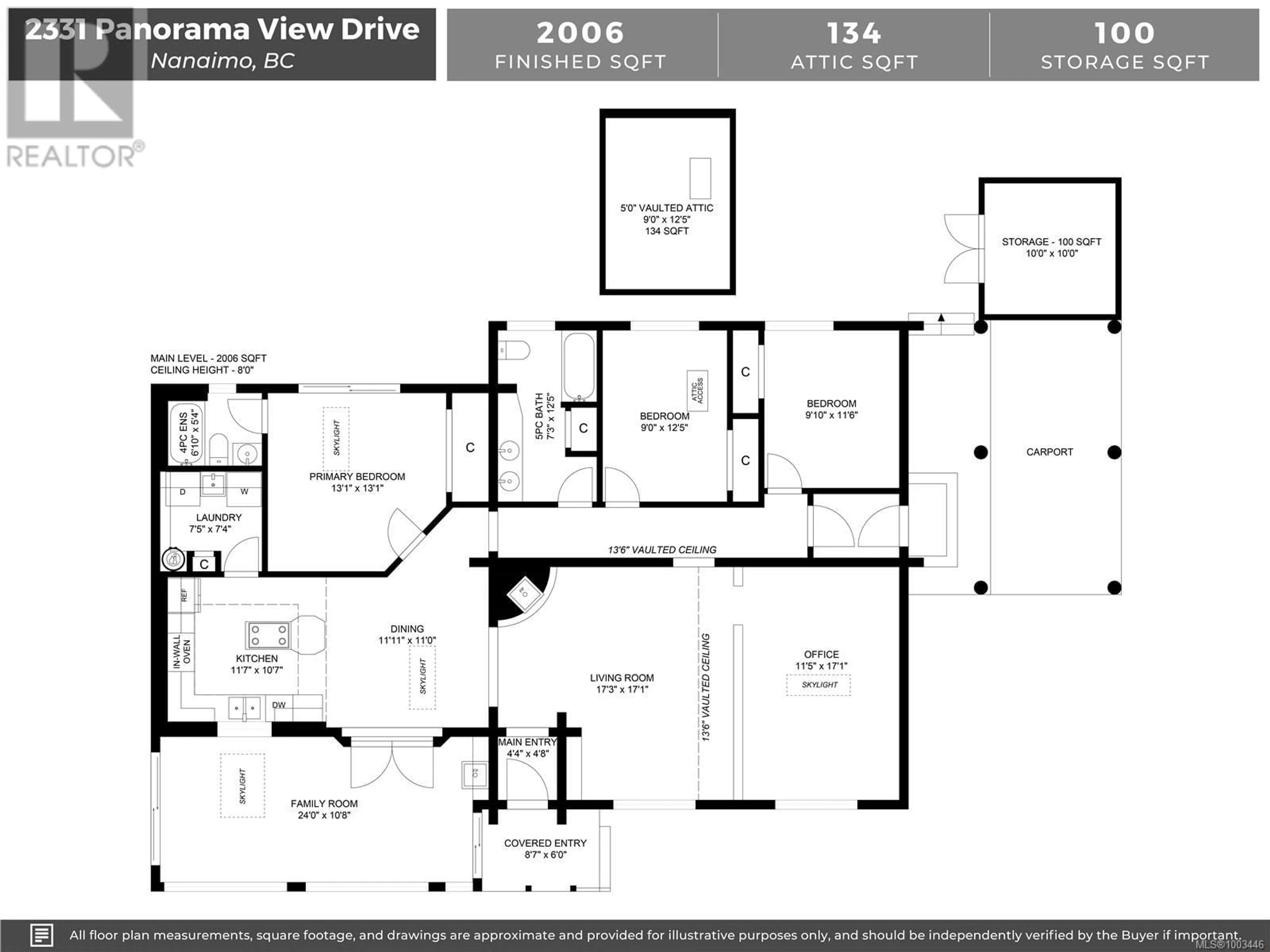 Floor plan for 2331 PANORAMA VIEW DRIVE, Nanaimo British Columbia V9R6T1