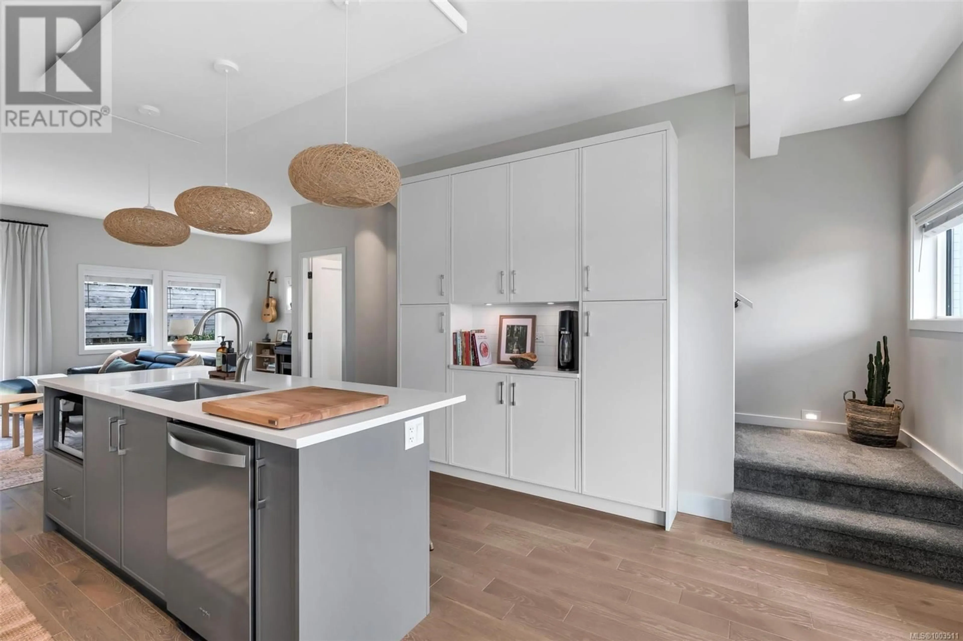 Contemporary kitchen, wood/laminate floor for 969 PEACE KEEPING CRESCENT, Langford British Columbia V9C0N6