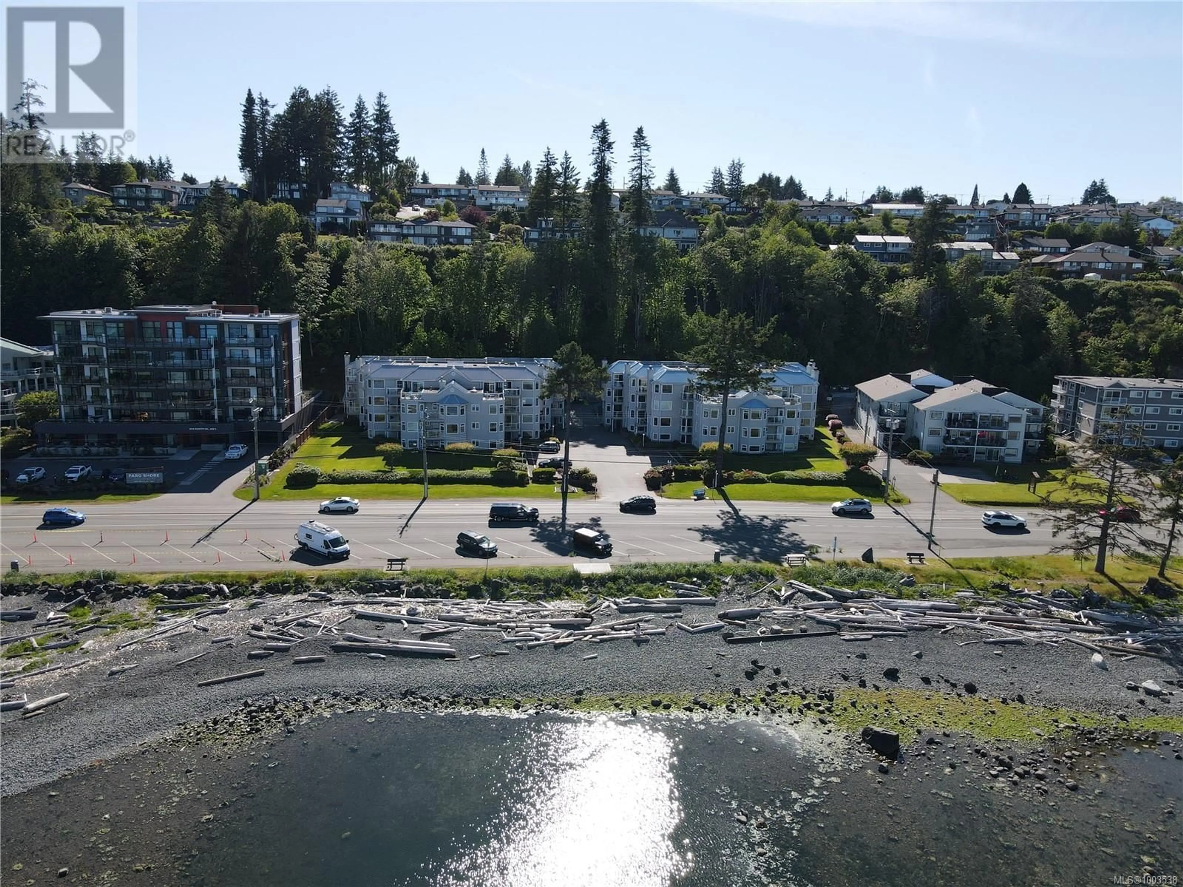 A pic from outside/outdoor area/front of a property/back of a property/a pic from drone, water/lake/river/ocean view for 203B - 670 ISLAND HIGHWAY SOUTH, Campbell River British Columbia V9W1A6