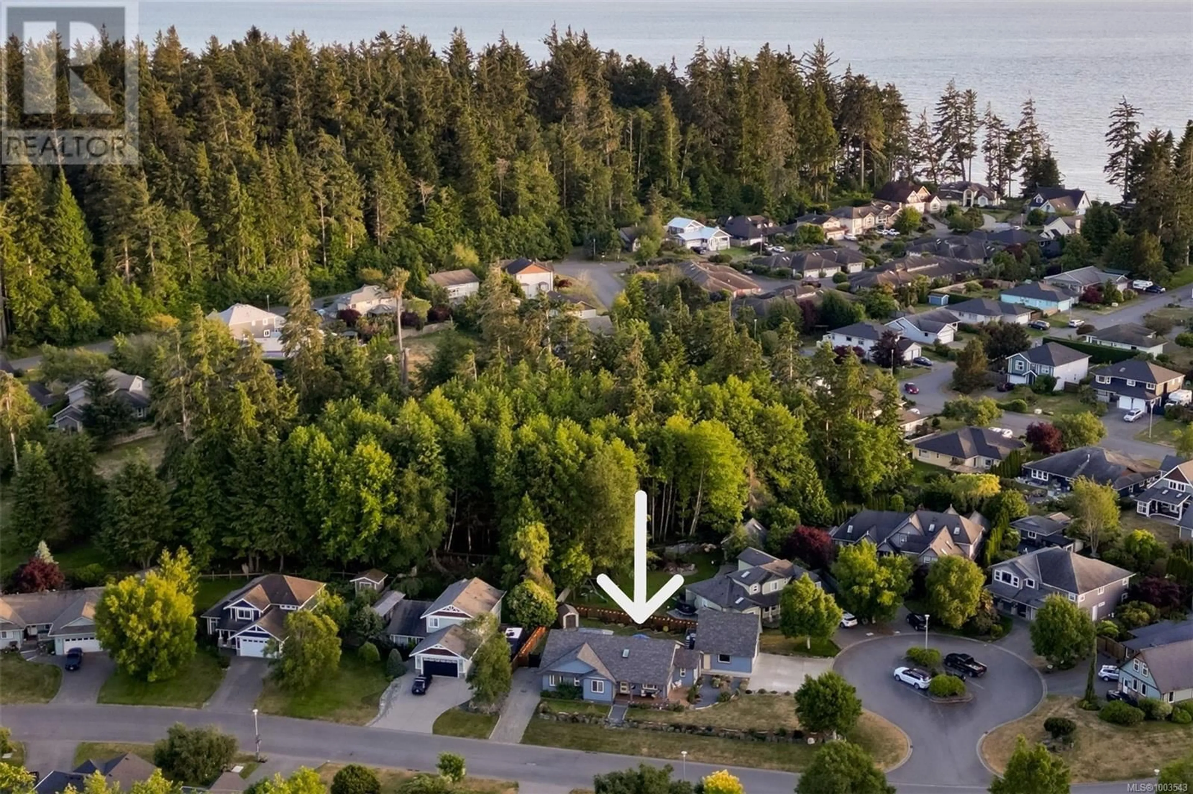 A pic from outside/outdoor area/front of a property/back of a property/a pic from drone, water/lake/river/ocean view for 7123 JACKSONS PLACE, Sooke British Columbia V9Z0T7