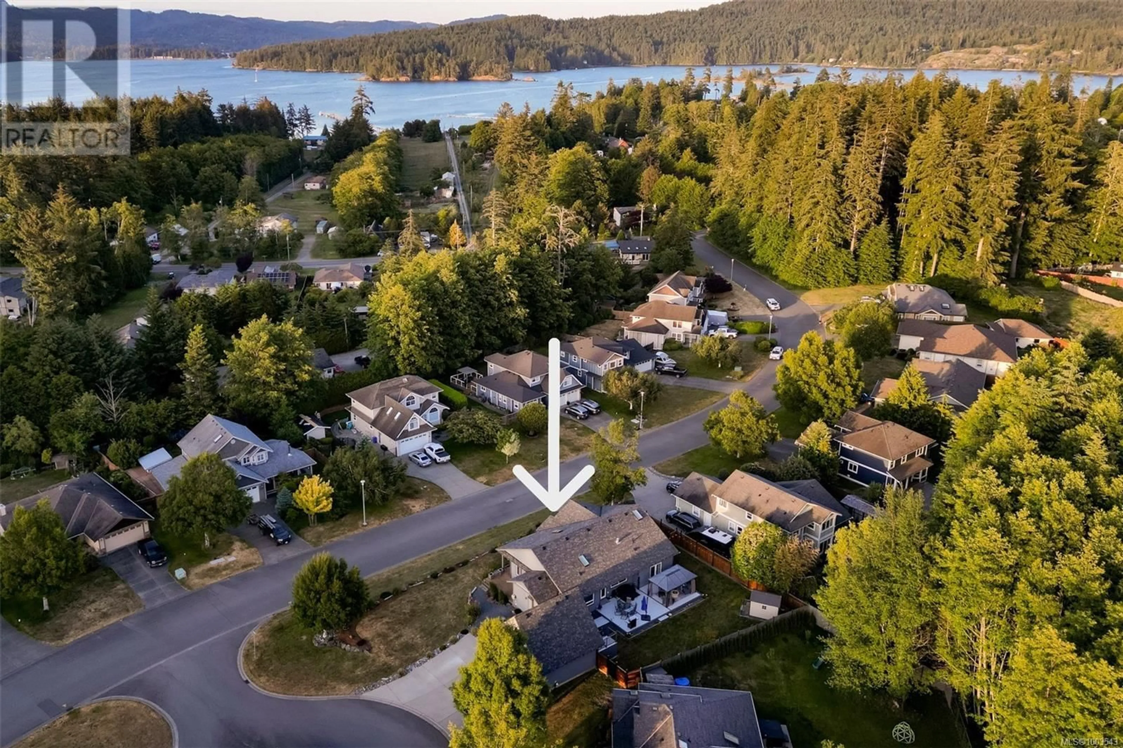 A pic from outside/outdoor area/front of a property/back of a property/a pic from drone, water/lake/river/ocean view for 7123 JACKSONS PLACE, Sooke British Columbia V9Z0T7