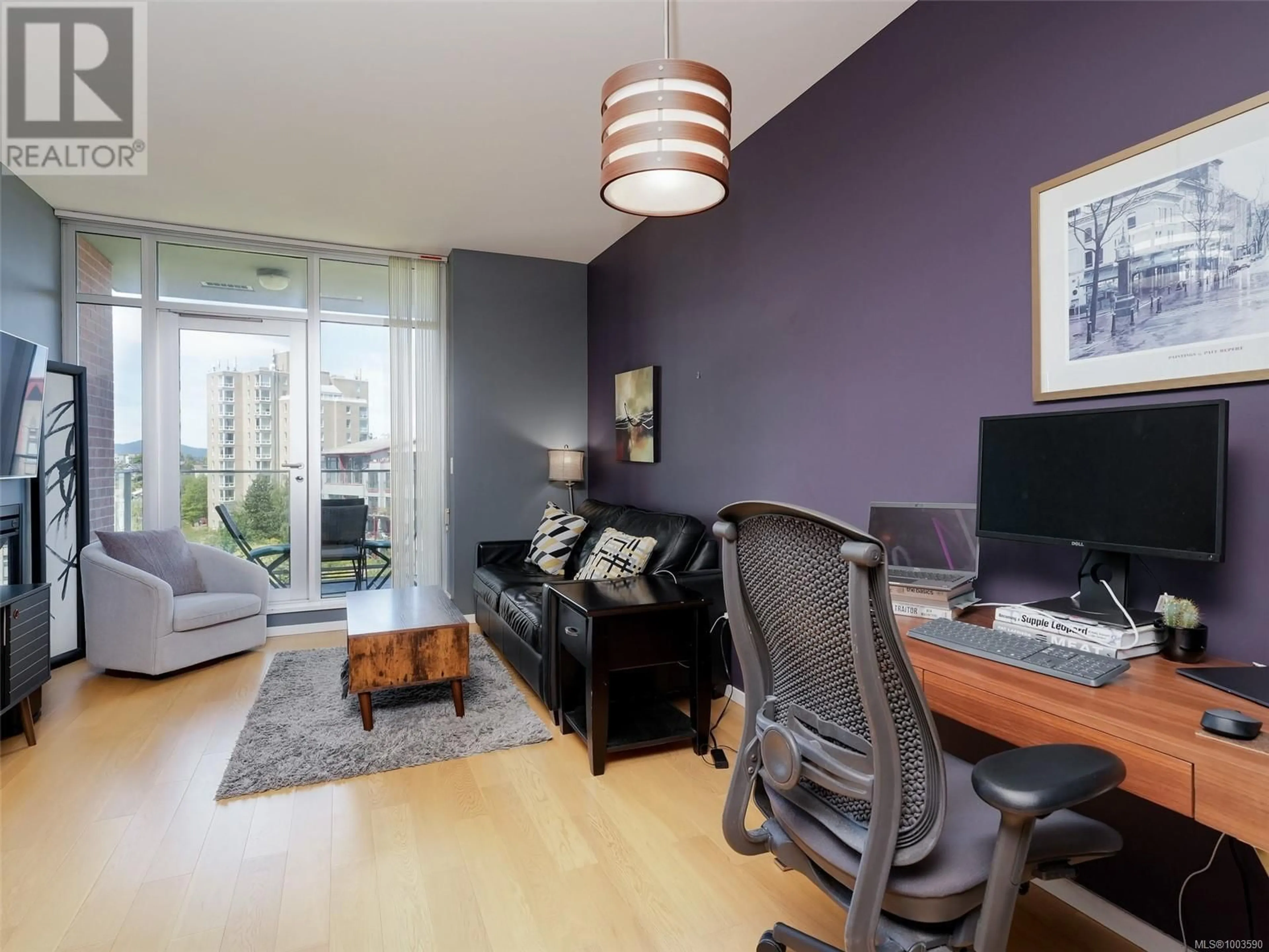 Living room with furniture, wood/laminate floor for 514 - 100 SAGHALIE ROAD, Victoria British Columbia V9A0A1